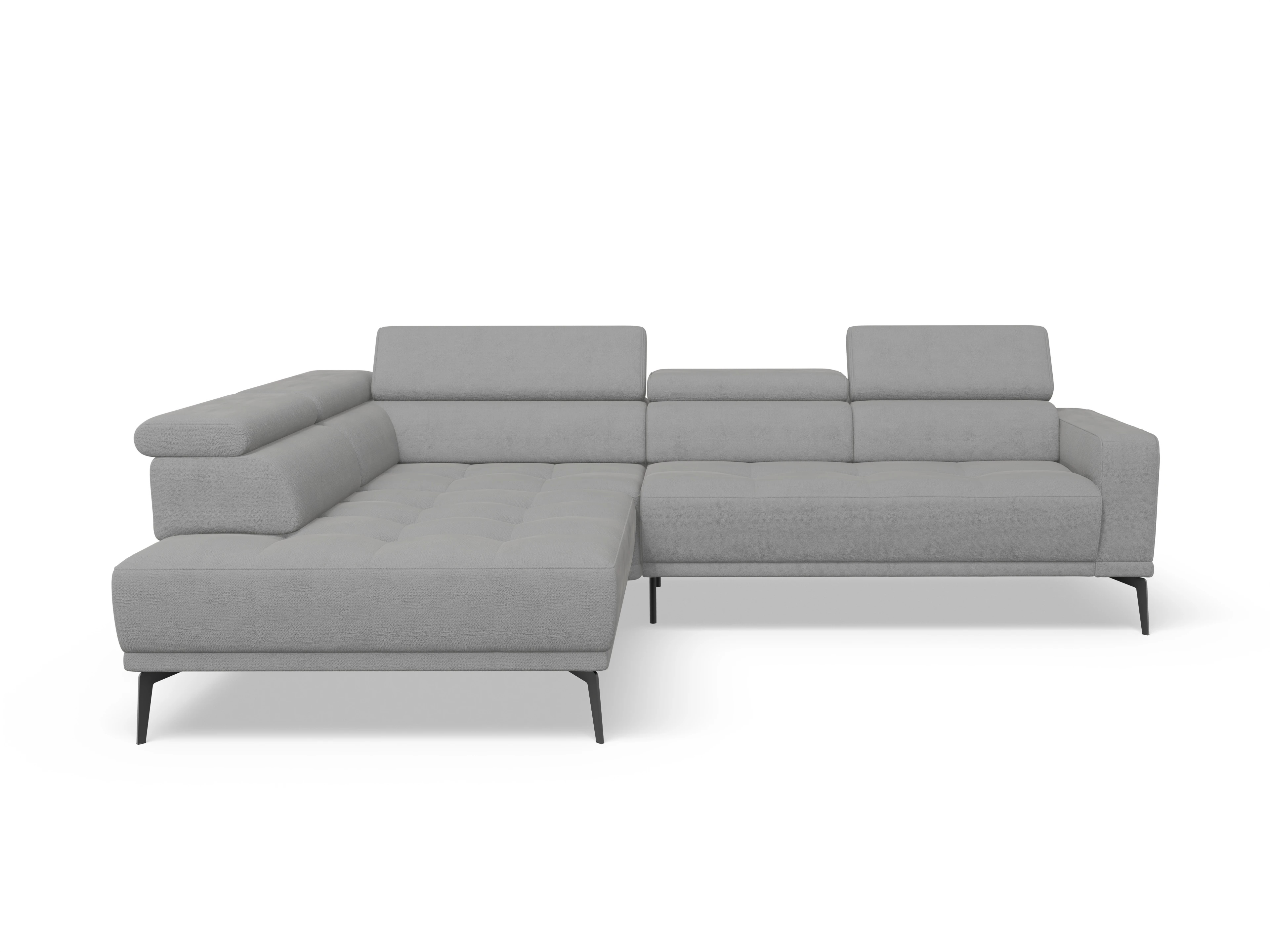 Ansicht des Produktes Marco Ecksofa links Abschluss offen in Stoff Grau