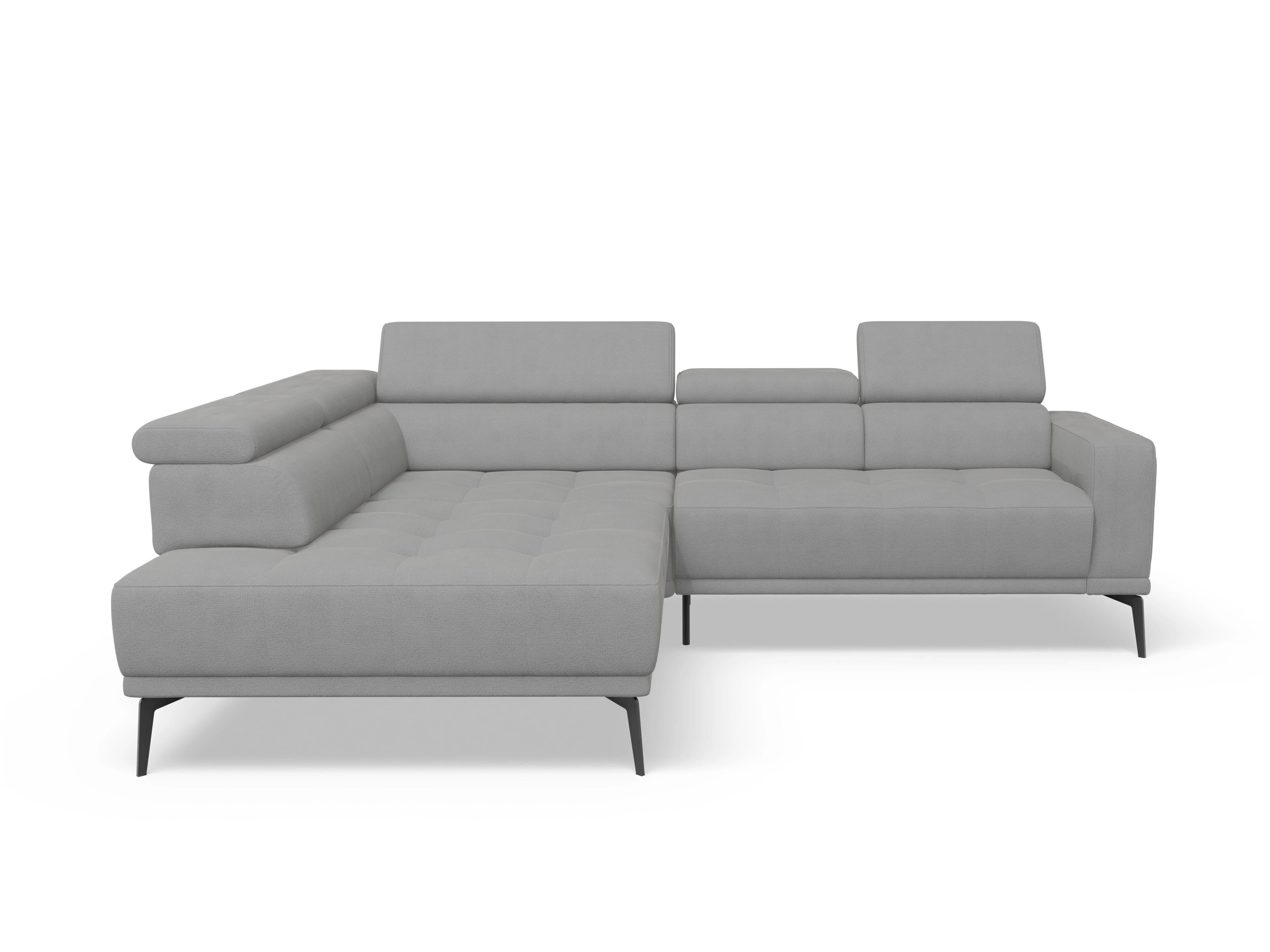 Ansicht des Produktes Marco Ecksofa links Abschluss offen in Stoff Grau