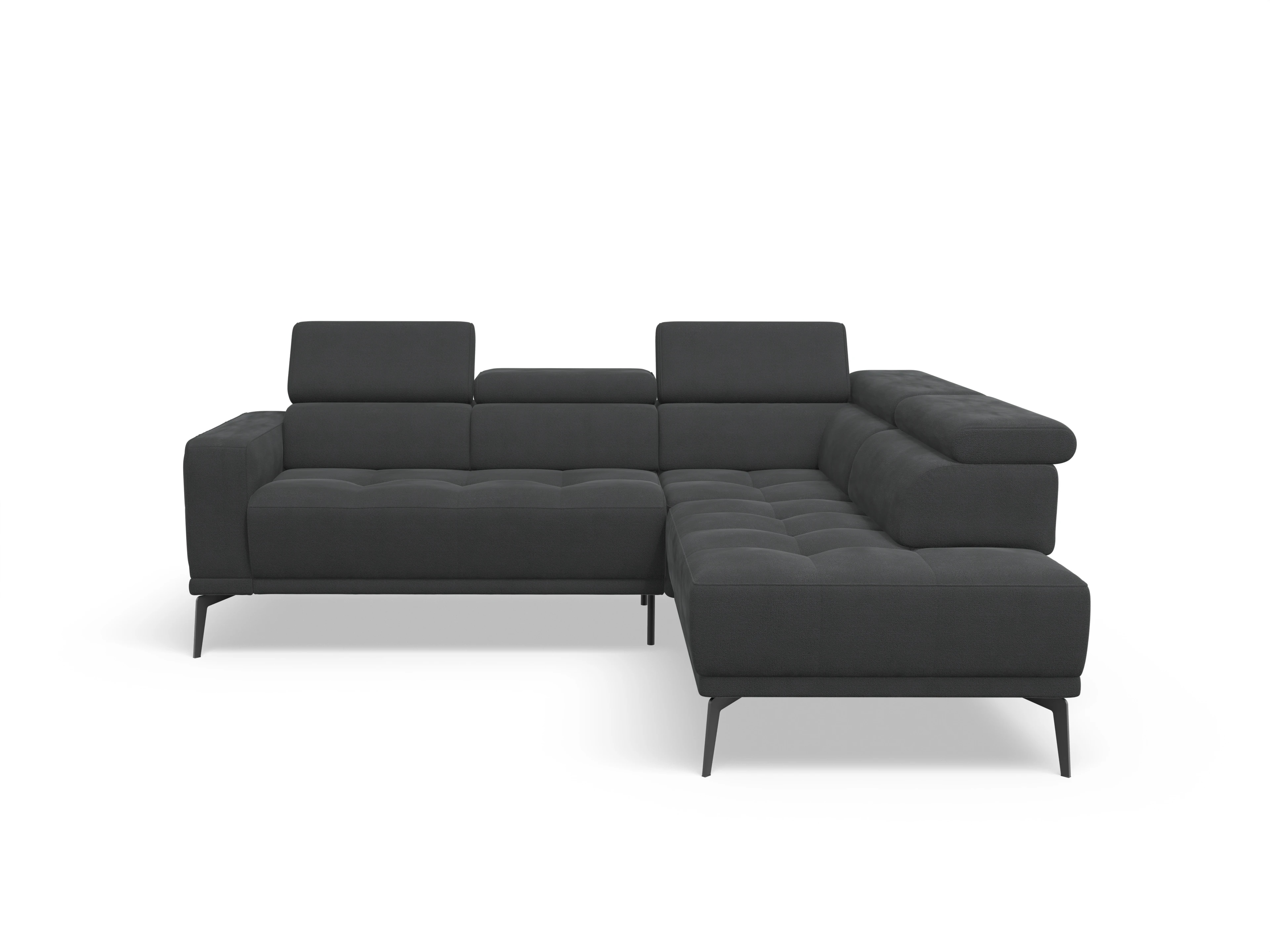 Ansicht des Produktes Marco Ecksofa rechts Abschluss offen in Stoff Schwarz