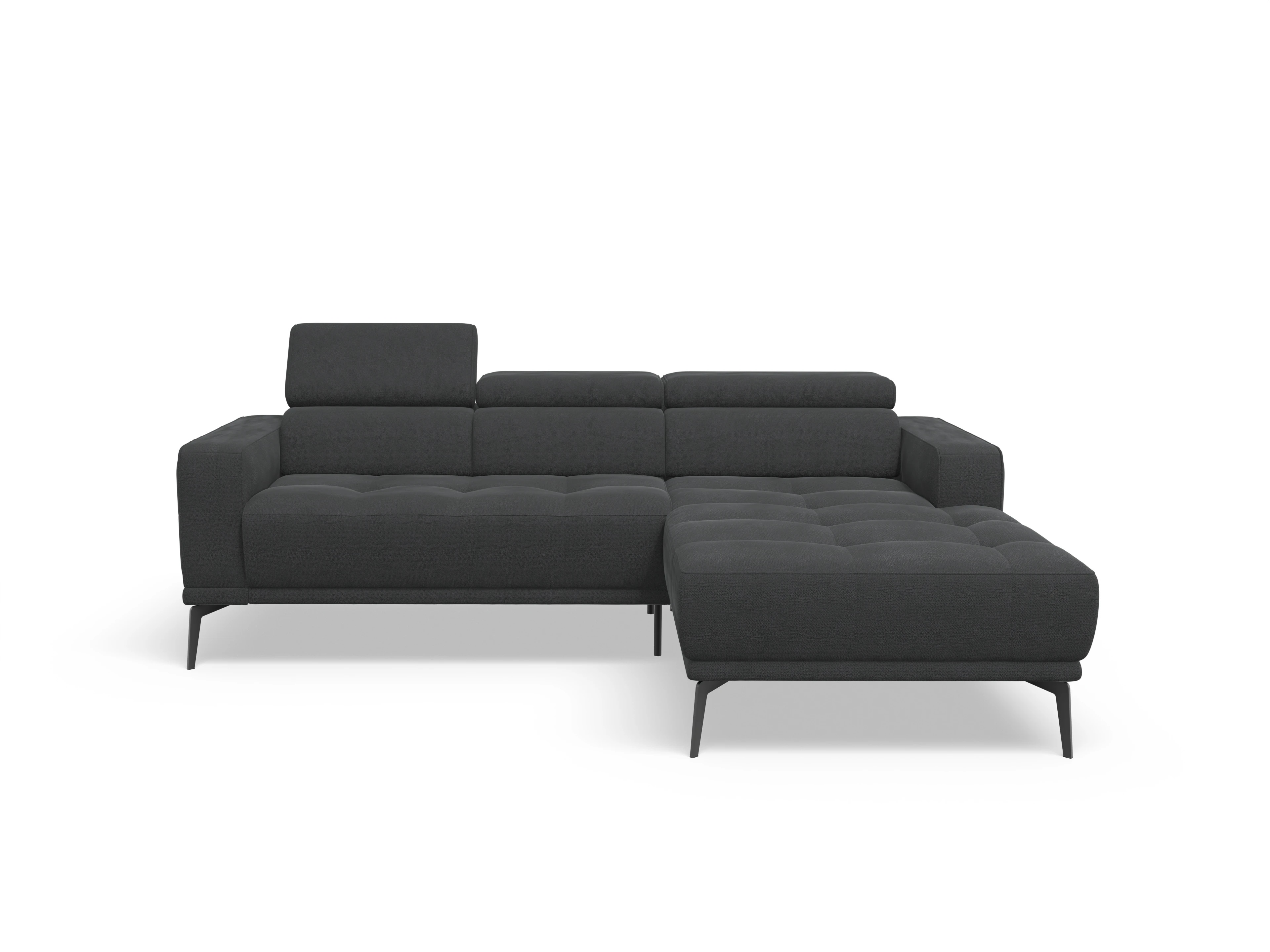 Ansicht des Produktes Marco Ecksofa rechts Abschluss offen in Stoff Schwarz