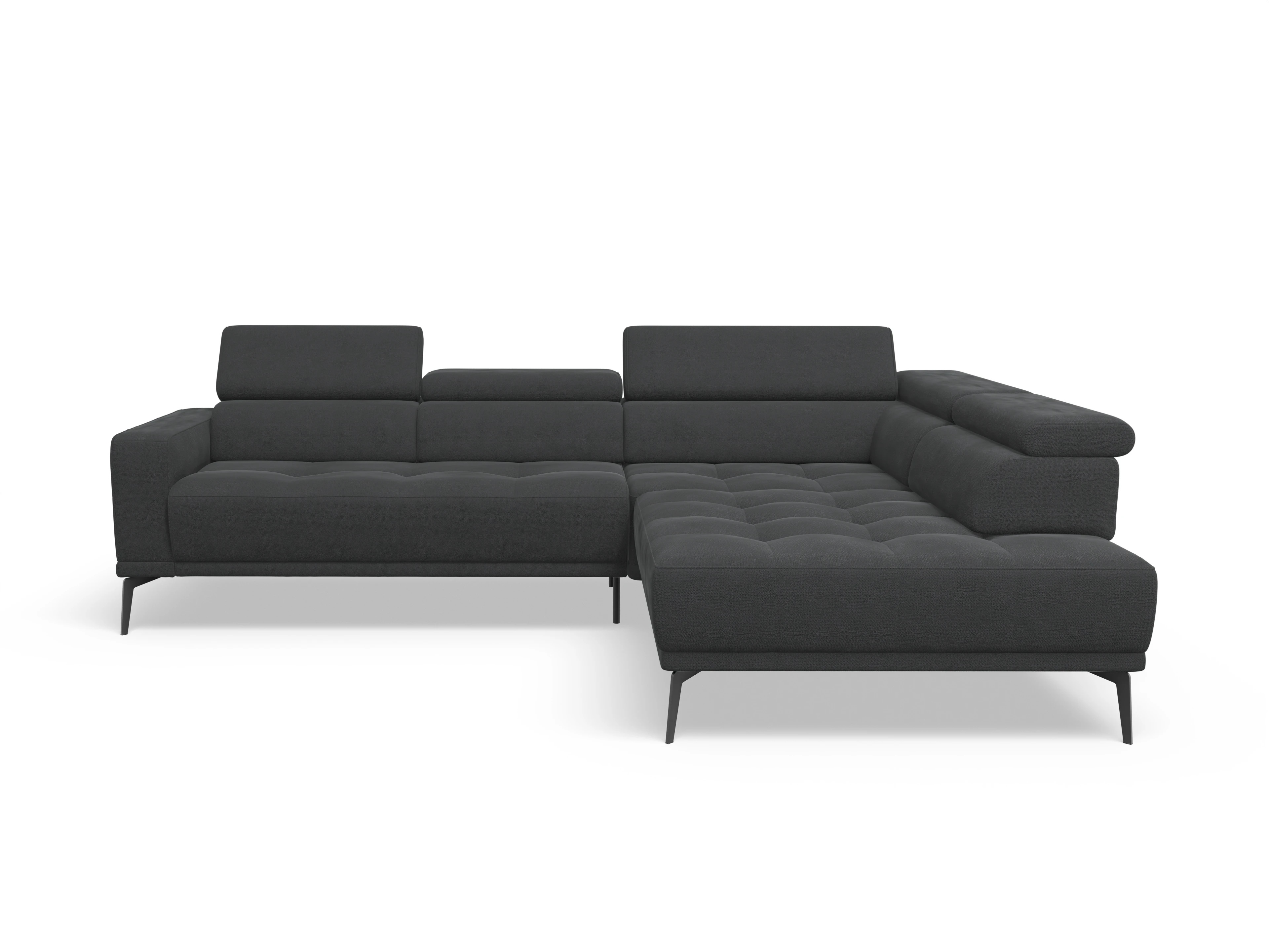 Ansicht des Produktes Marco Ecksofa rechts Abschluss offen in Stoff Schwarz