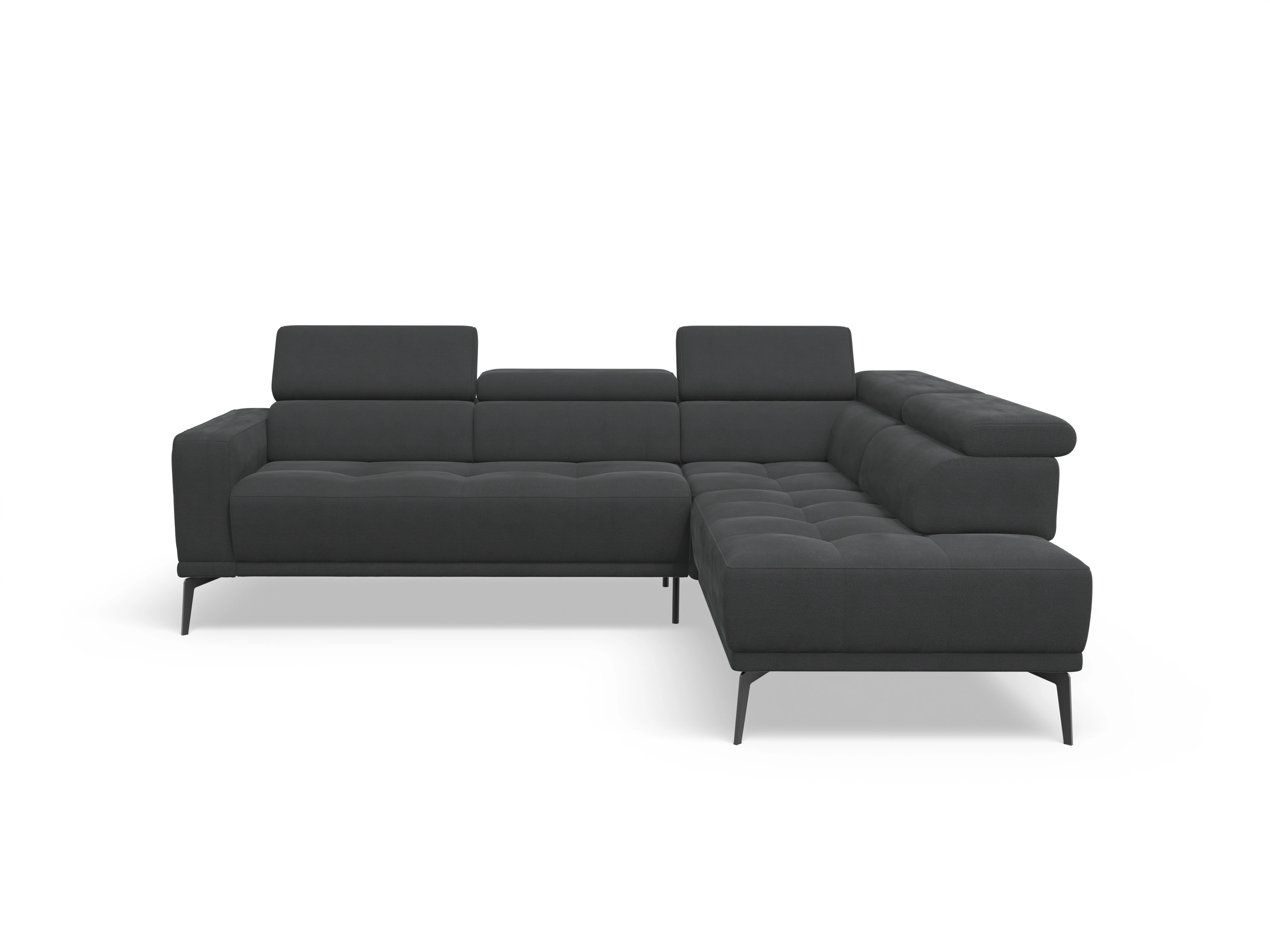 Ansicht des Produktes Marco Ecksofa rechts Abschluss offen in Stoff Schwarz