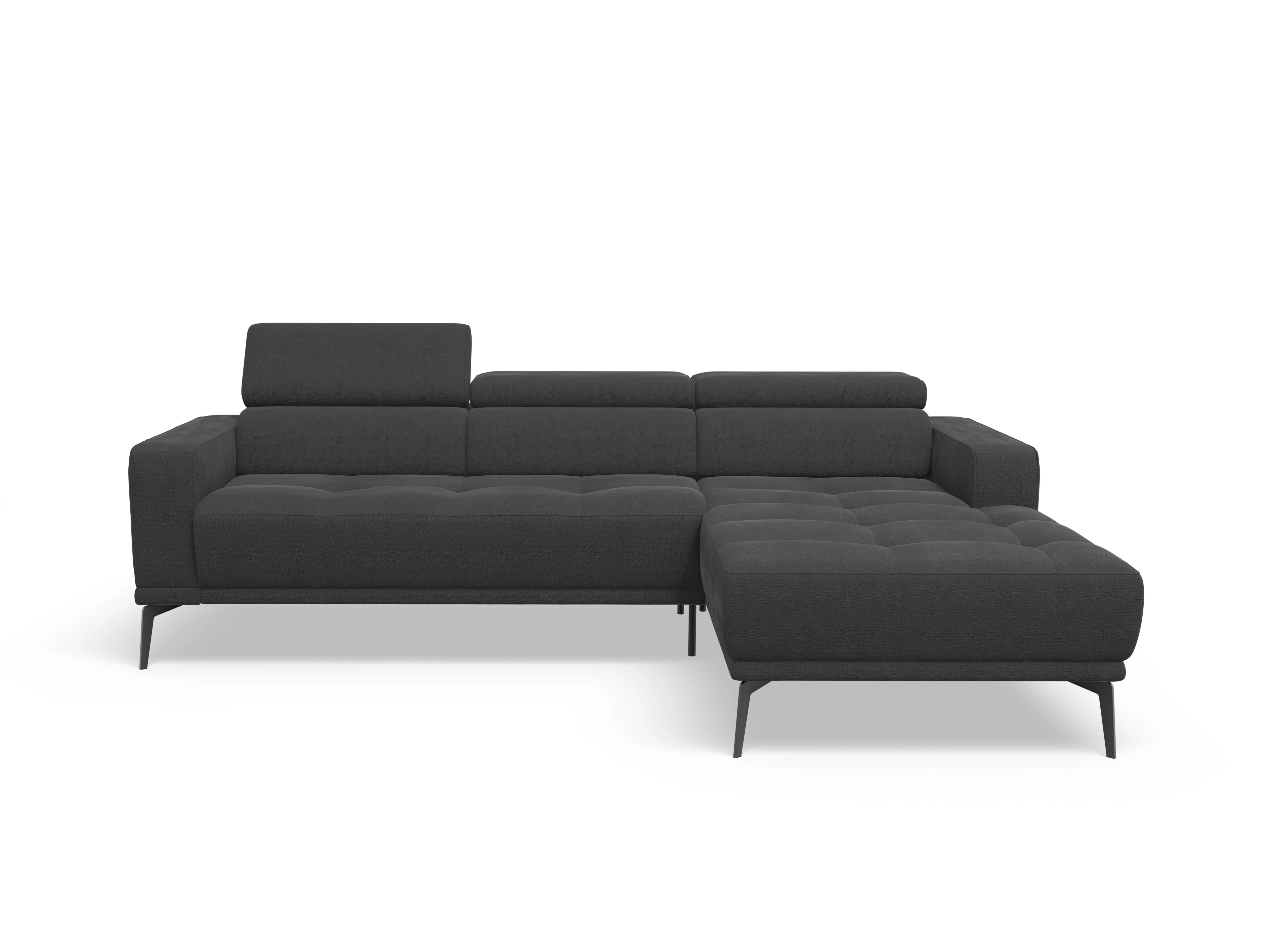 Ansicht des Produktes Marco Ecksofa rechts Abschluss offen in Stoff Schwarz
