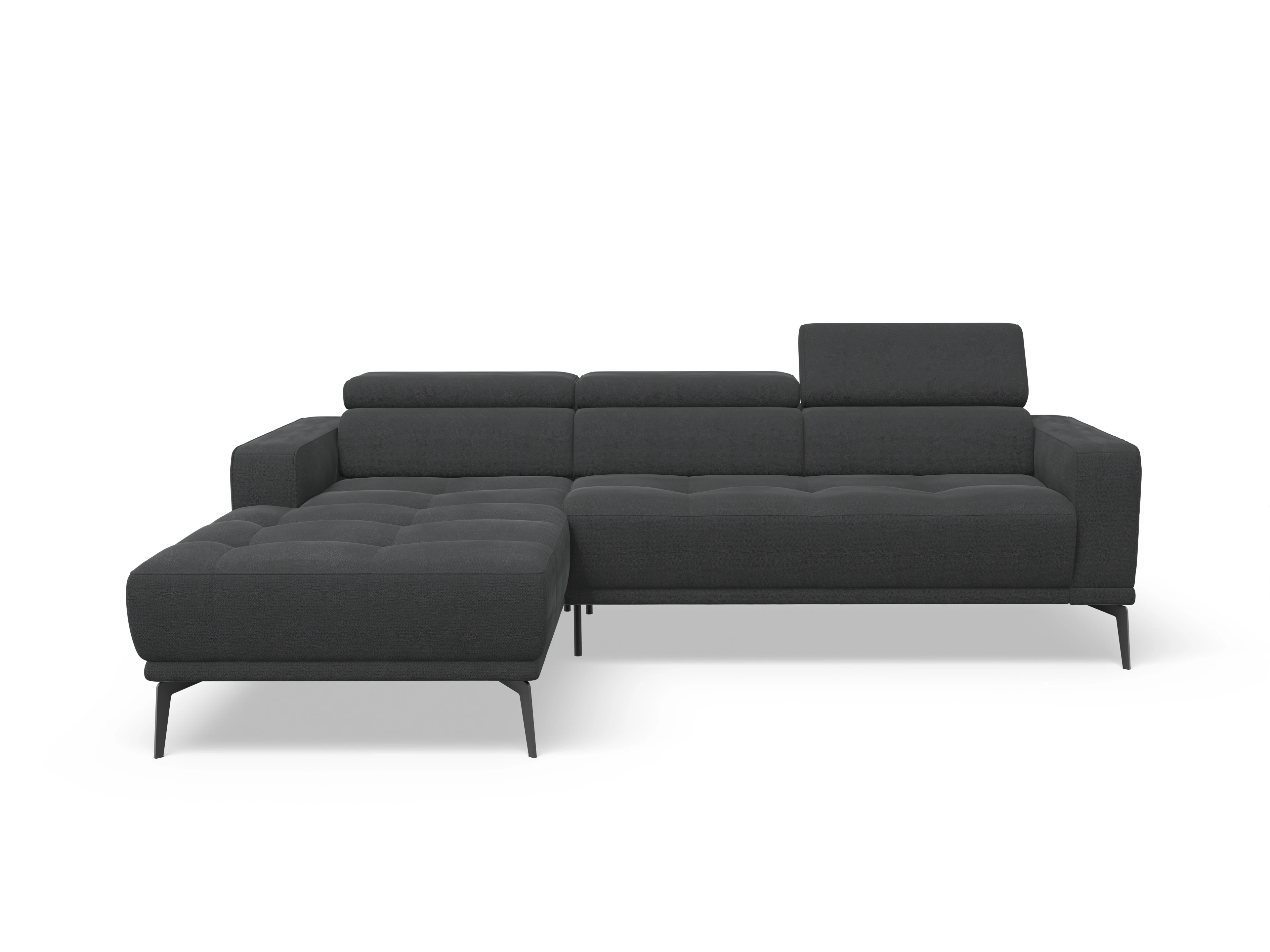 Ansicht des Produktes Marco Ecksofa links Abschluss offen in Stoff Schwarz