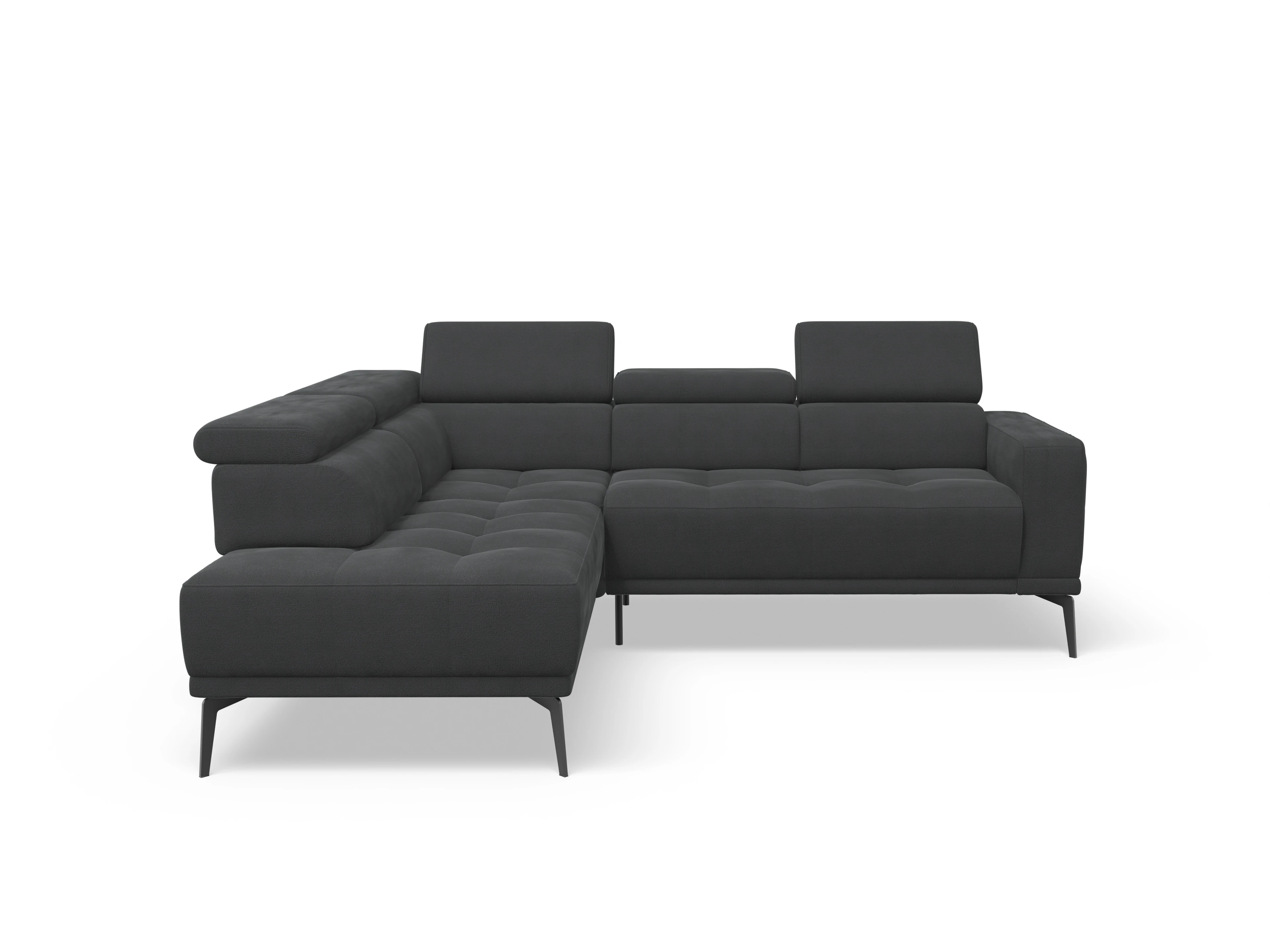 Ansicht des Produktes Marco Ecksofa links Abschluss offen in Stoff Schwarz