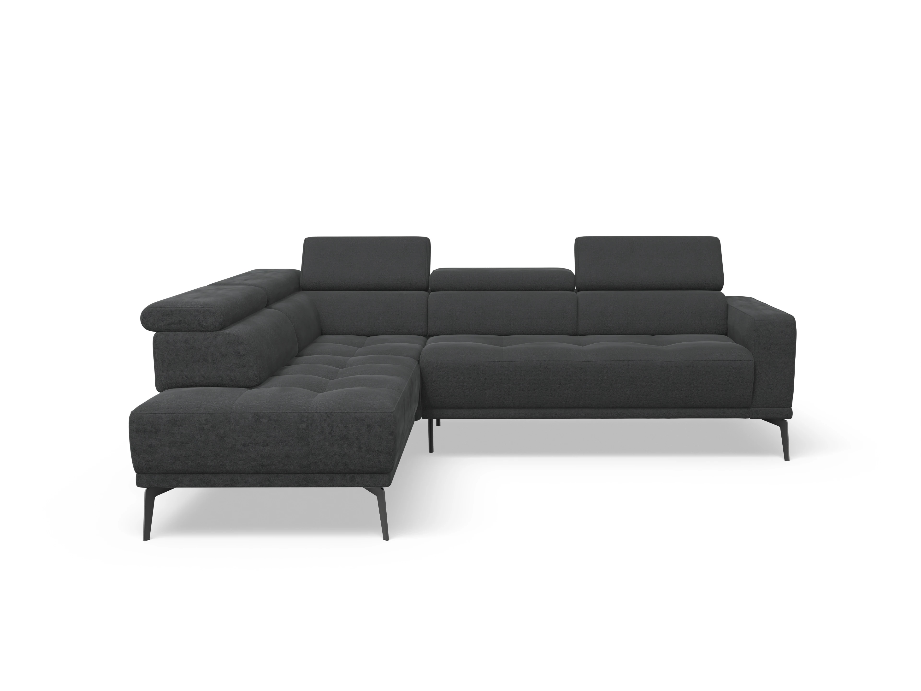 Ansicht des Produktes Marco Ecksofa links Abschluss offen in Stoff Schwarz