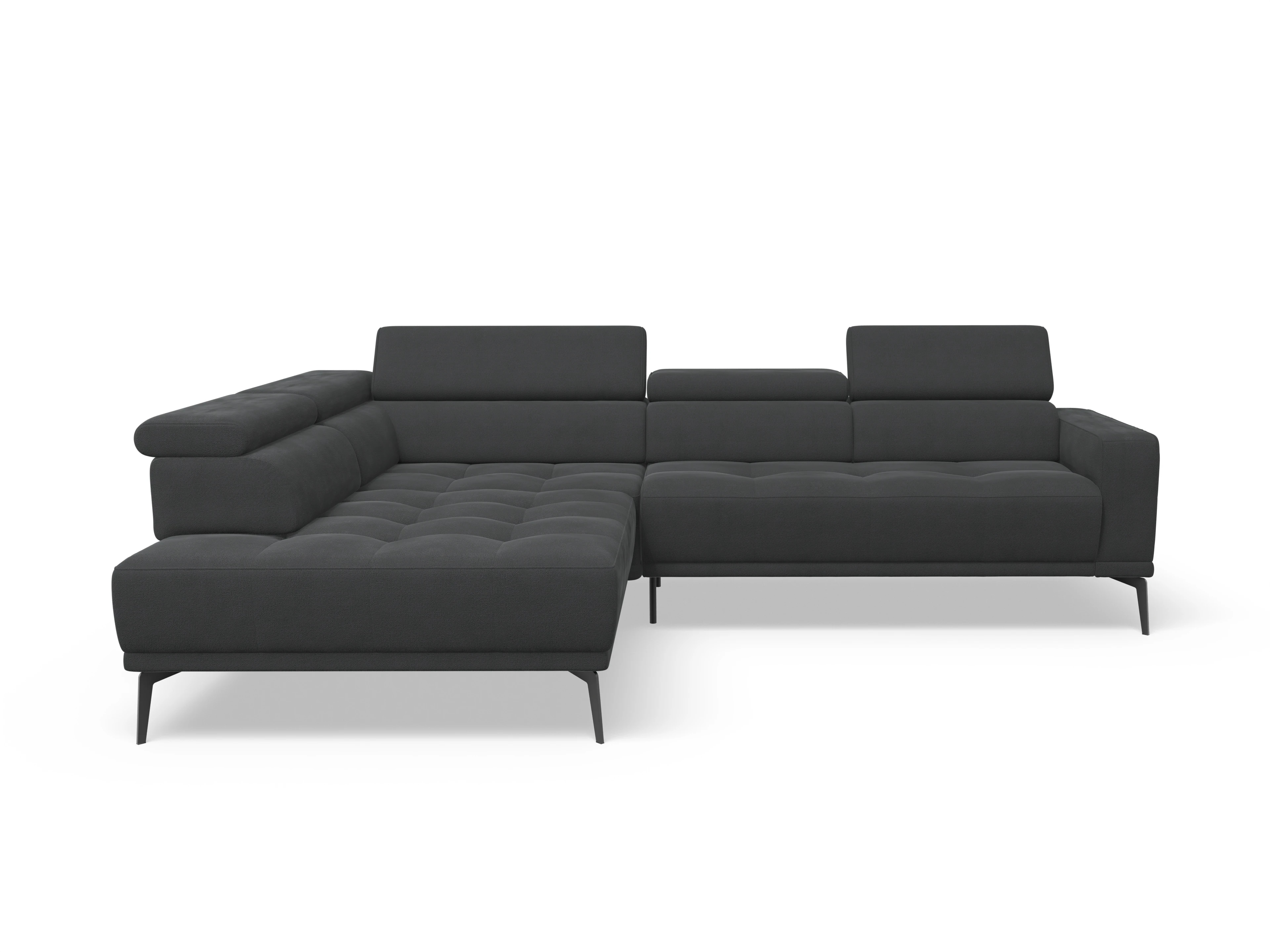 Ansicht des Produktes Marco Ecksofa links Abschluss offen in Stoff Schwarz
