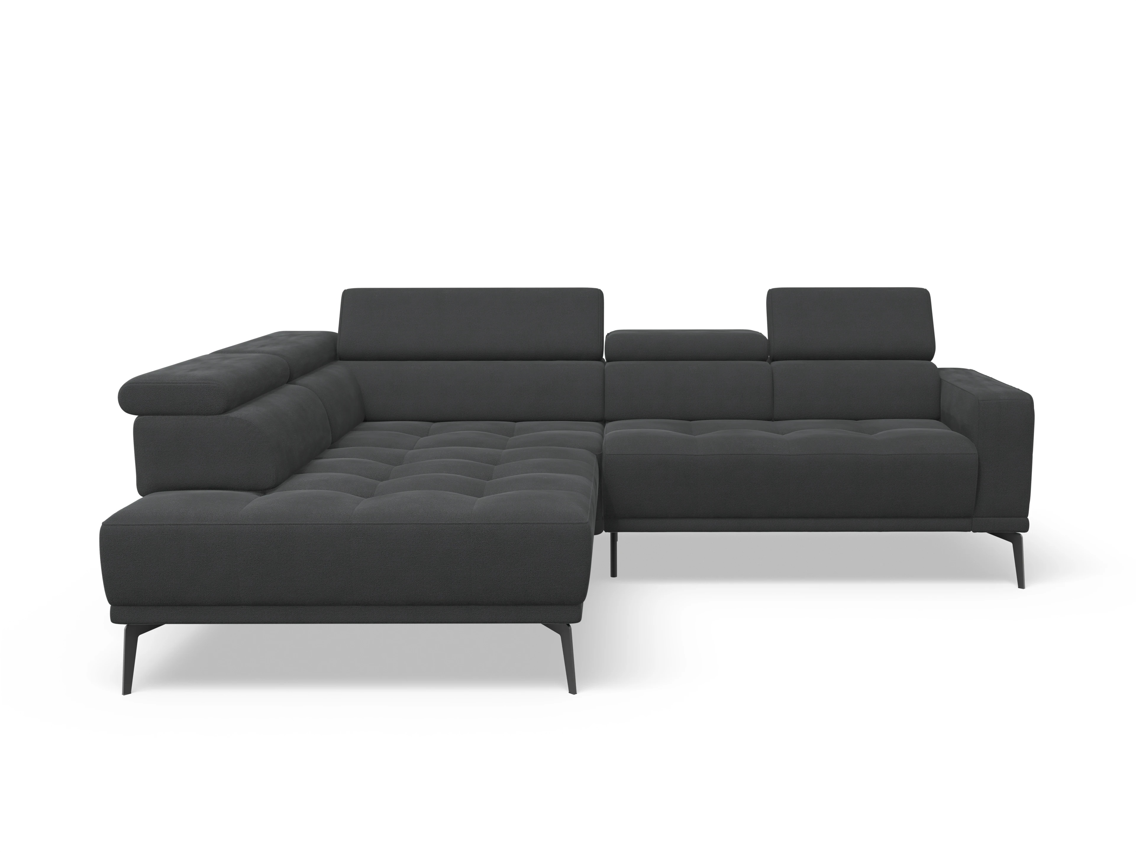 Ansicht des Produktes Marco Ecksofa links Abschluss offen in Stoff Schwarz