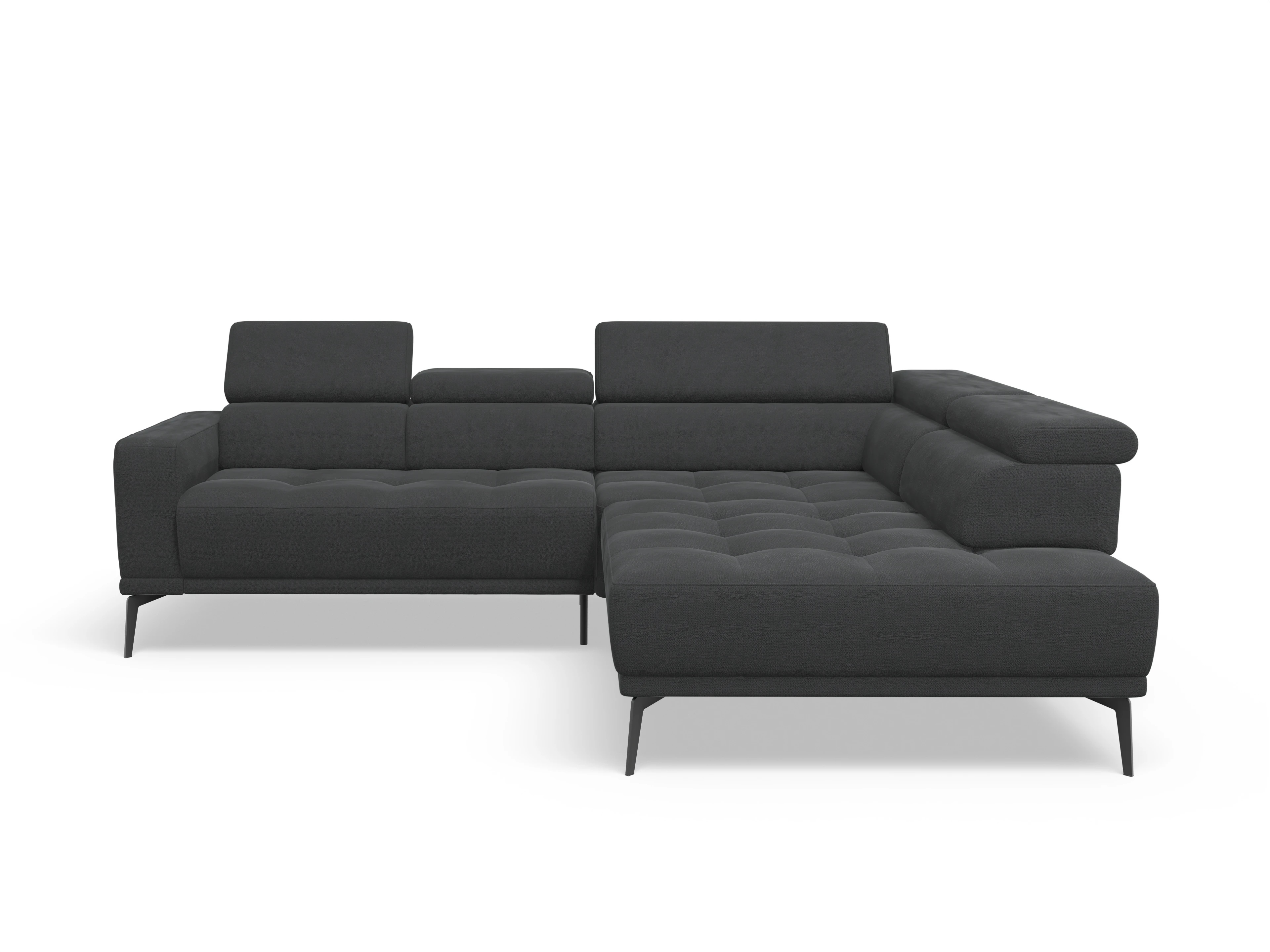 Ansicht des Produktes Marco Ecksofa rechts Abschluss offen in Stoff Schwarz
