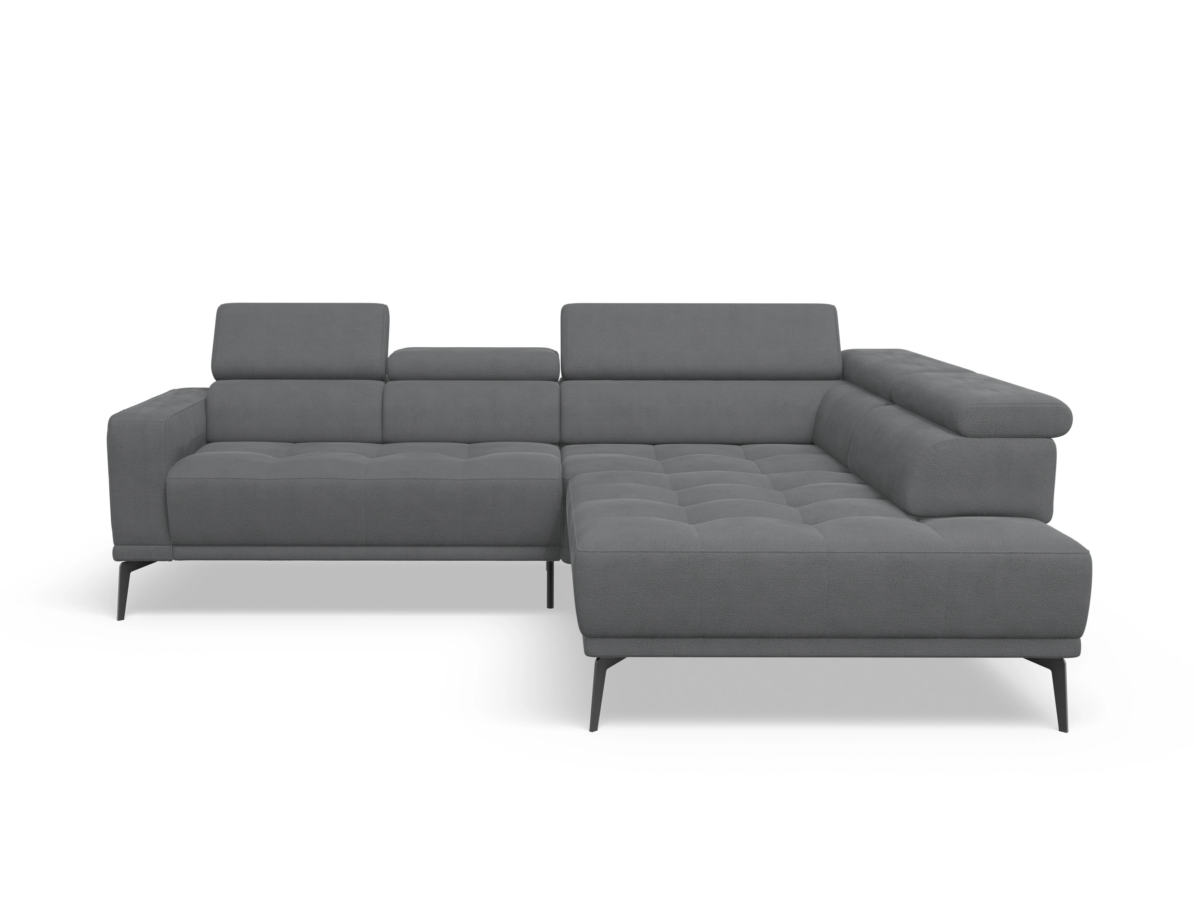 Ansicht des Produktes Marco Ecksofa rechts Abschluss offen in Stoff Grau