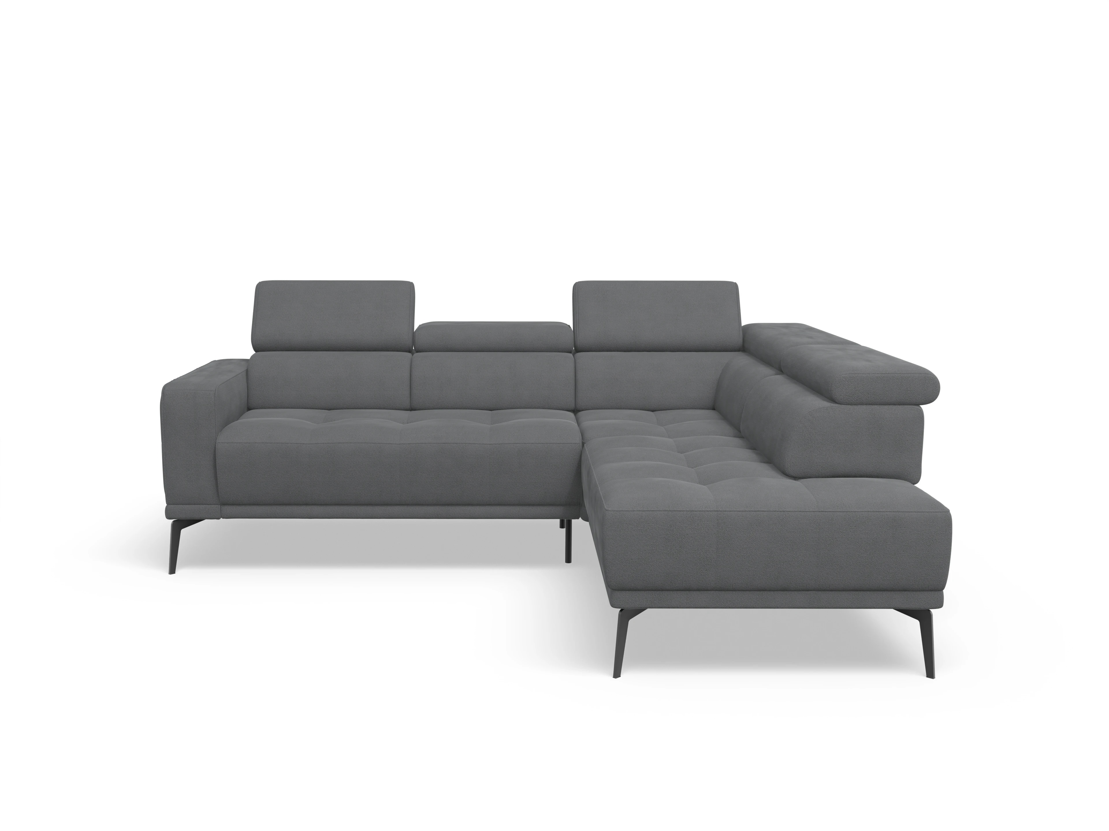 Ansicht des Produktes Marco Ecksofa rechts Abschluss offen in Stoff Grau