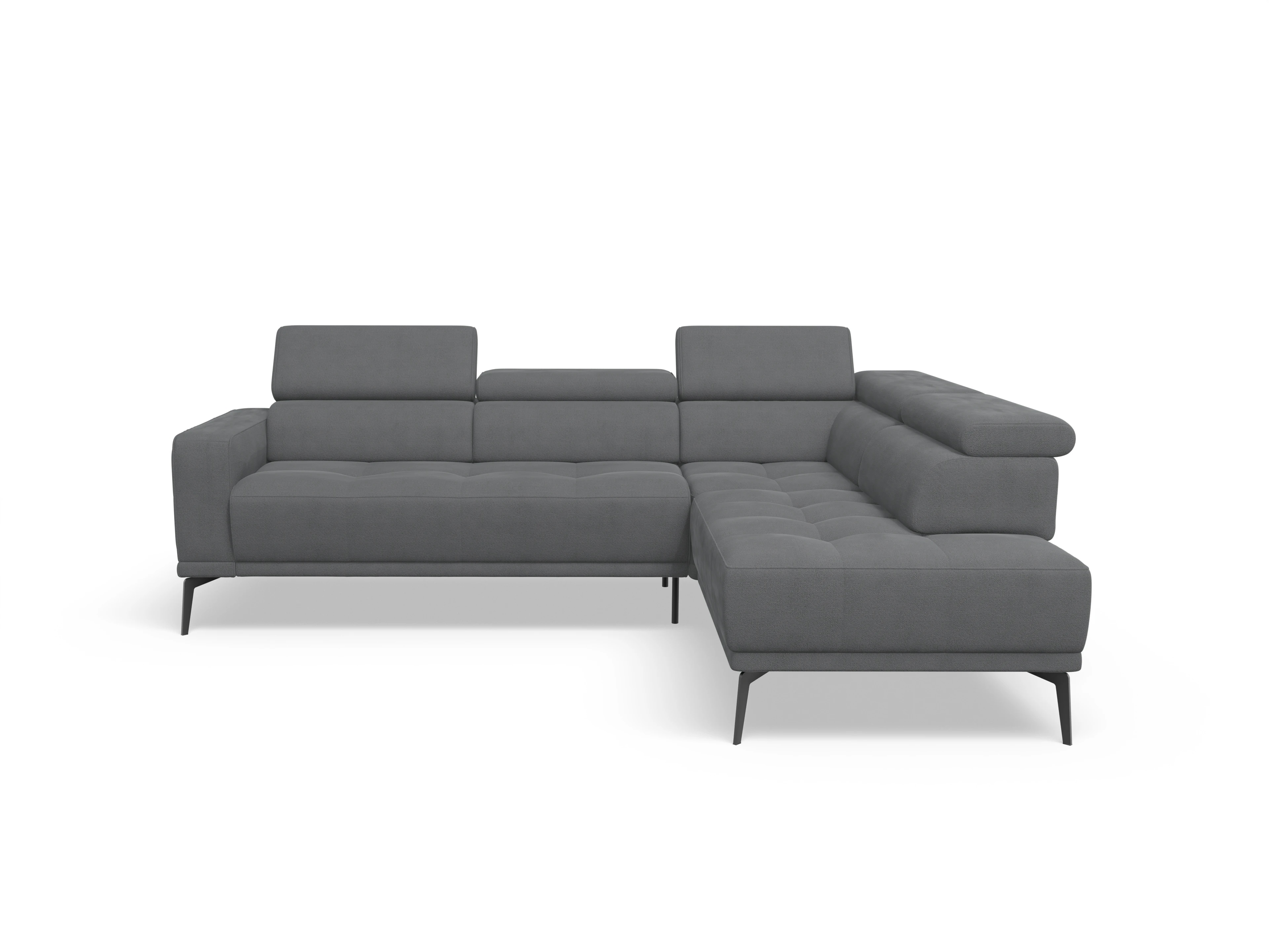 Ansicht des Produktes Marco Ecksofa rechts Abschluss offen in Stoff Grau