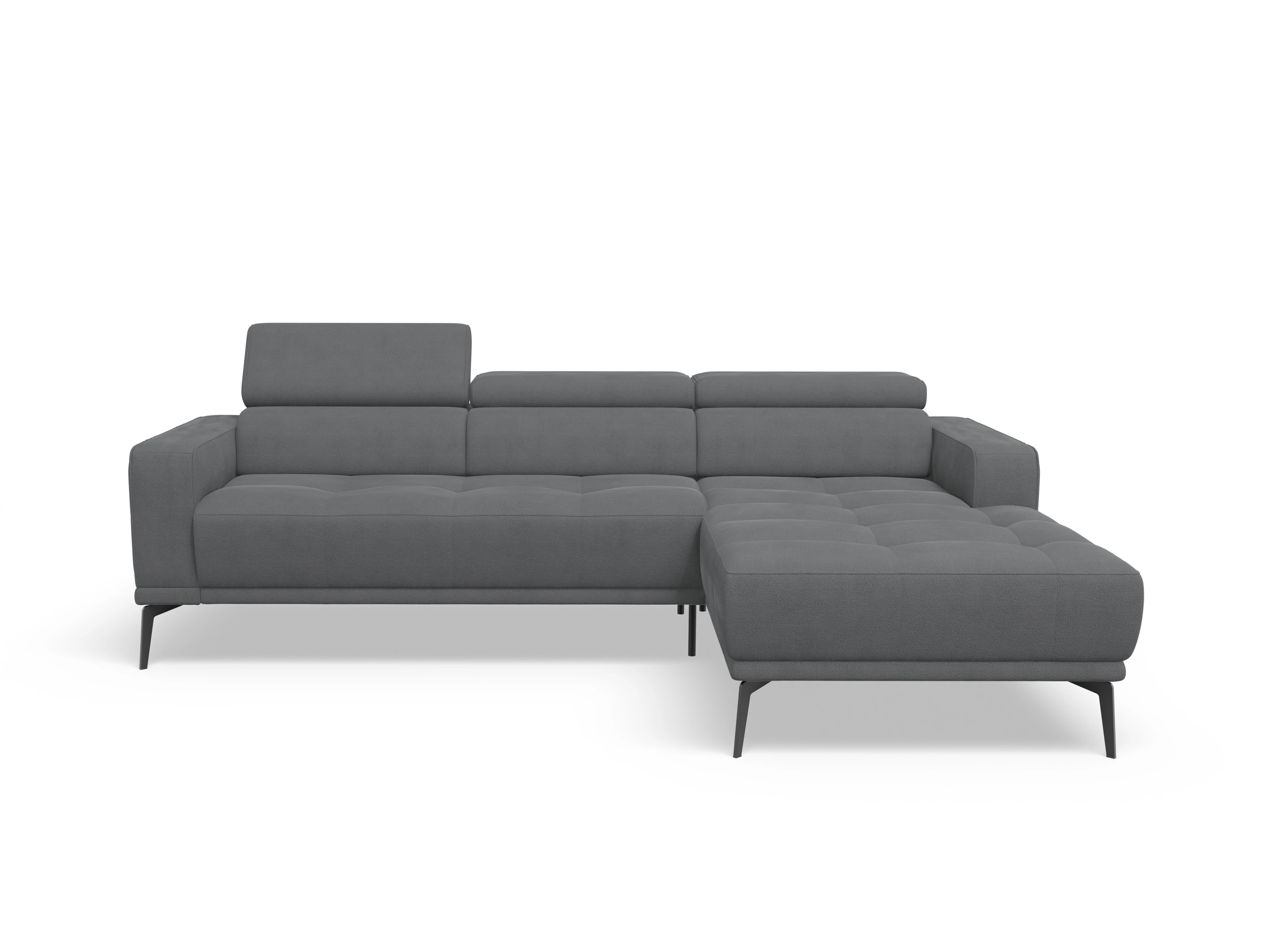 Ansicht des Produktes Marco Ecksofa rechts Abschluss offen in Stoff Grau