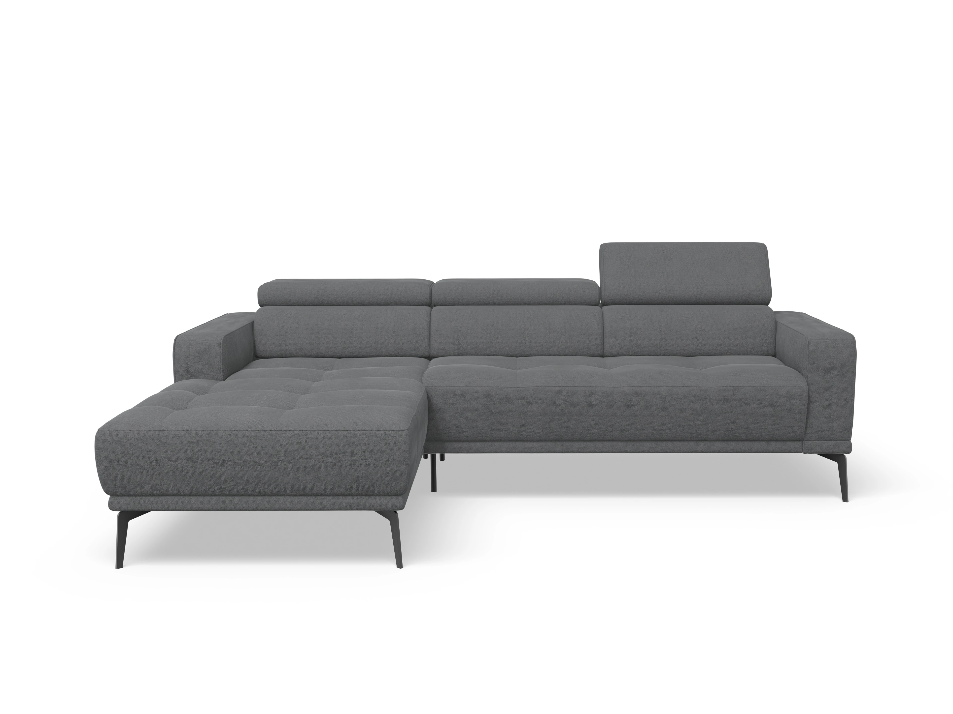 Marco LO Medium L Ansicht des Produktes Marco Ecksofa links Abschluss offen in Stoff Grau