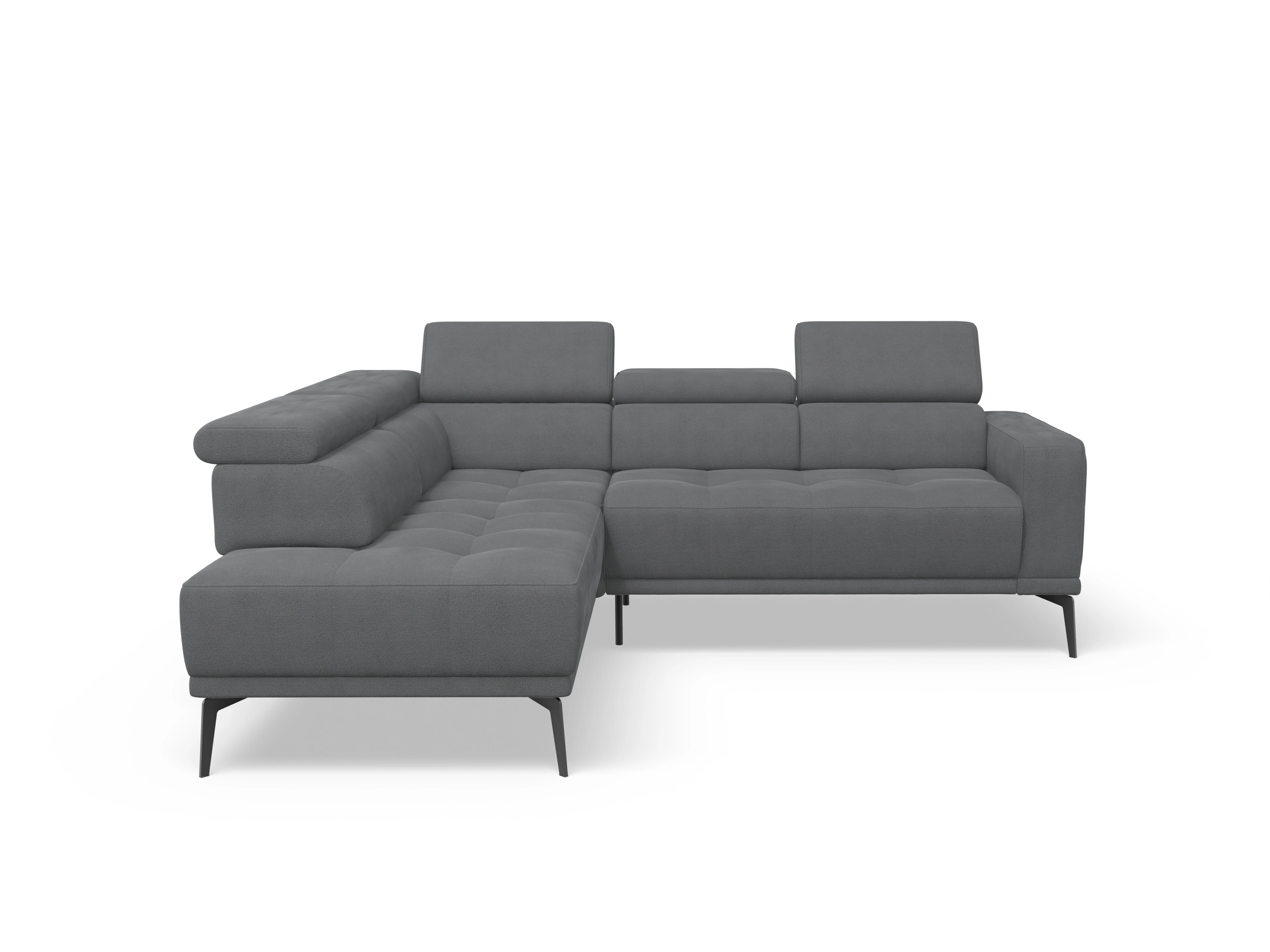 Ansicht des Produktes Marco Ecksofa links Abschluss offen in Stoff Grau