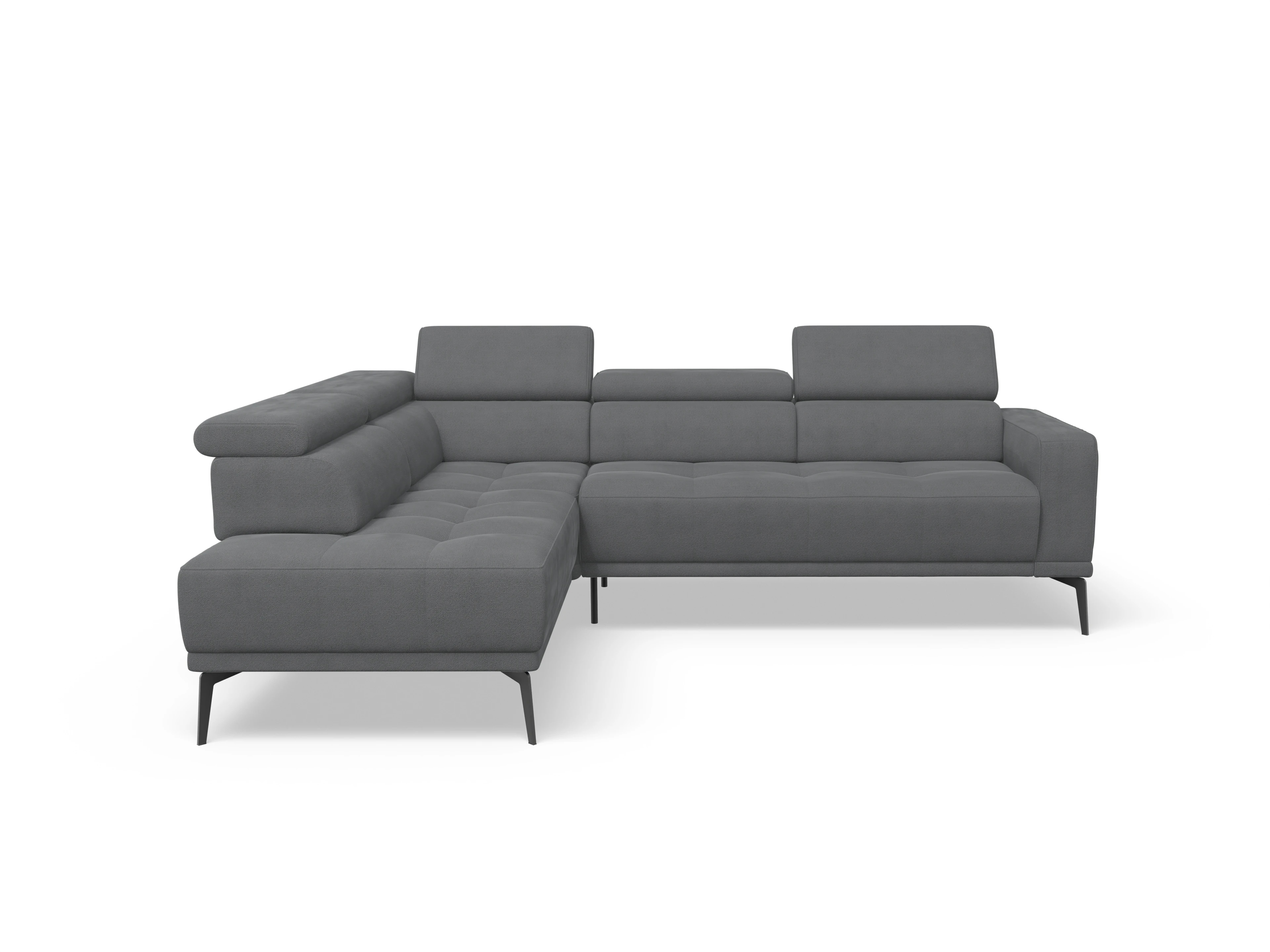 Ansicht des Produktes Marco Ecksofa links Abschluss offen in Stoff Grau