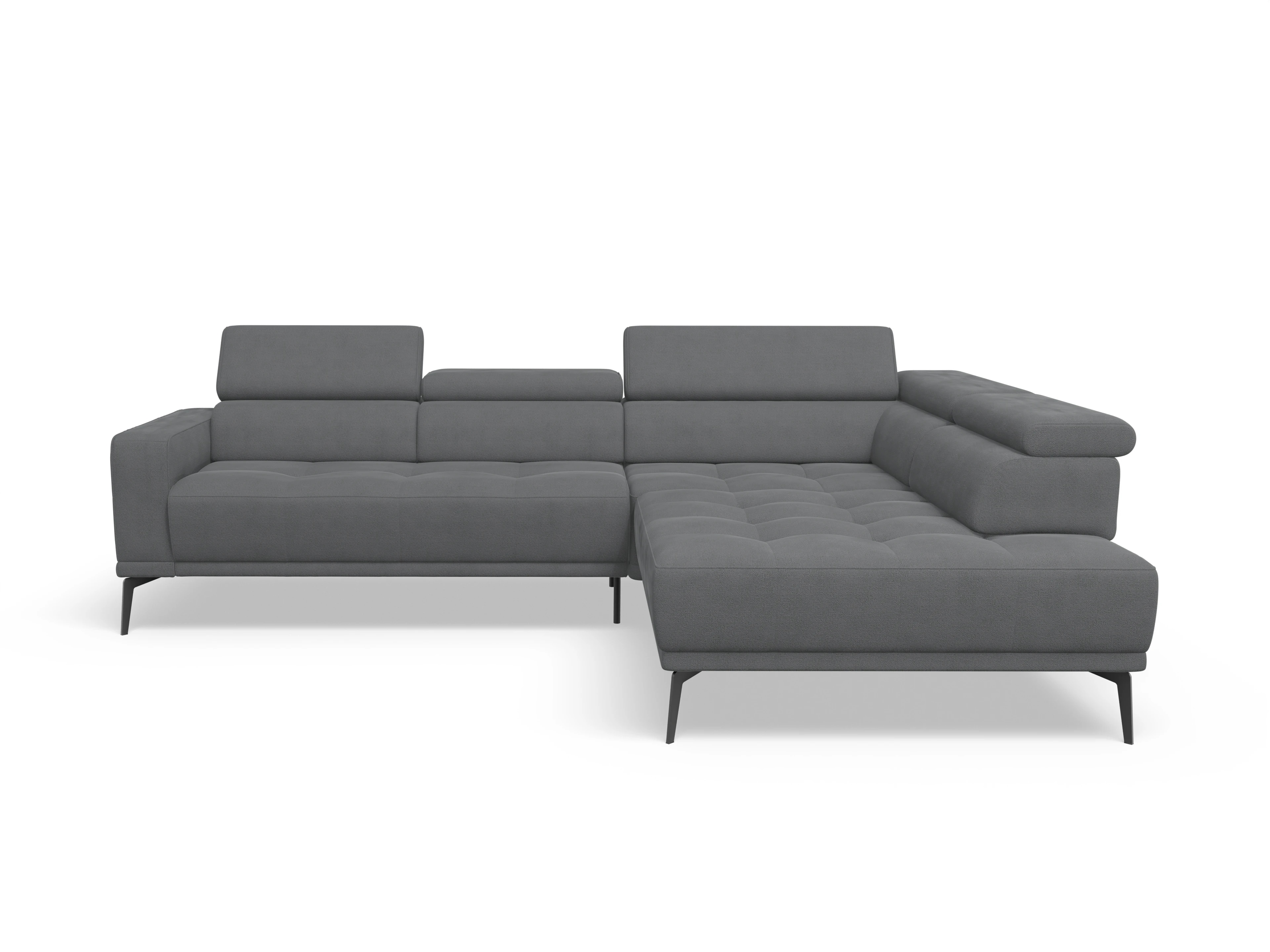 Ansicht des Produktes Marco Ecksofa rechts Abschluss offen in Stoff Grau