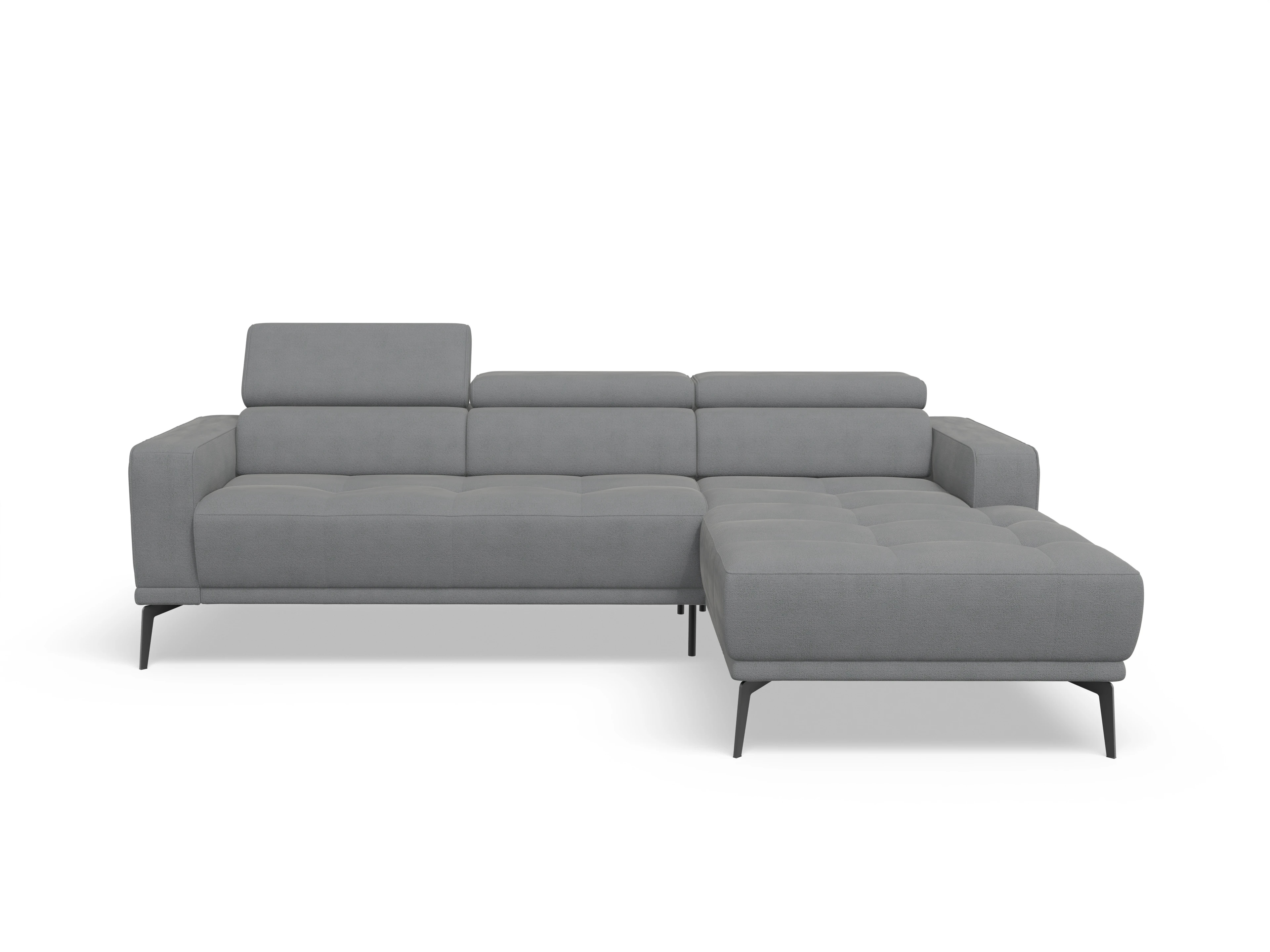 Ansicht des Produktes Marco Ecksofa rechts Abschluss offen in Stoff Grau