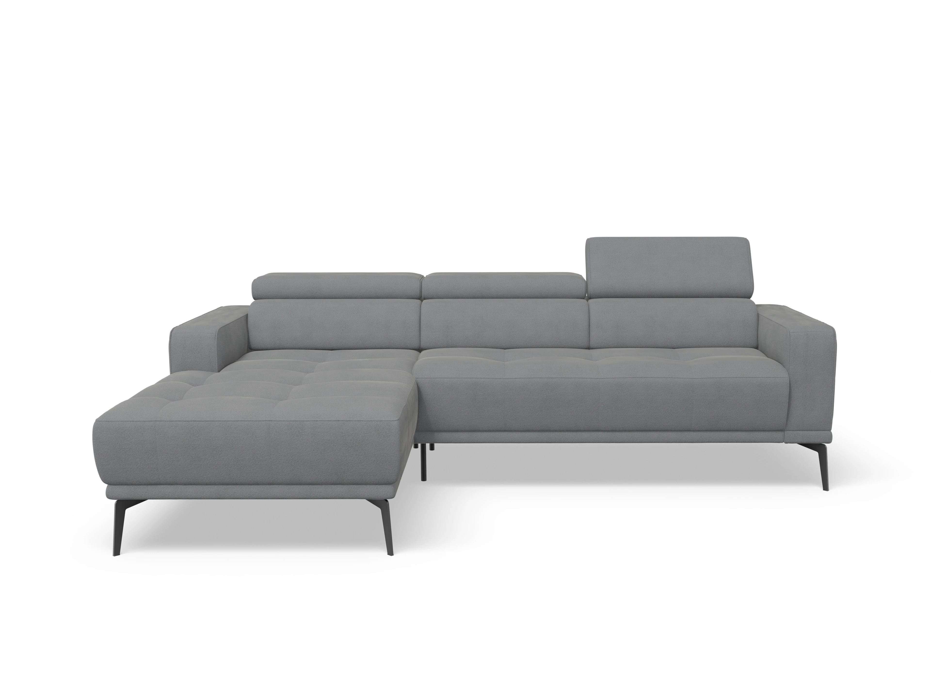 Ansicht des Produktes Marco Ecksofa links Abschluss offen in Stoff Grau