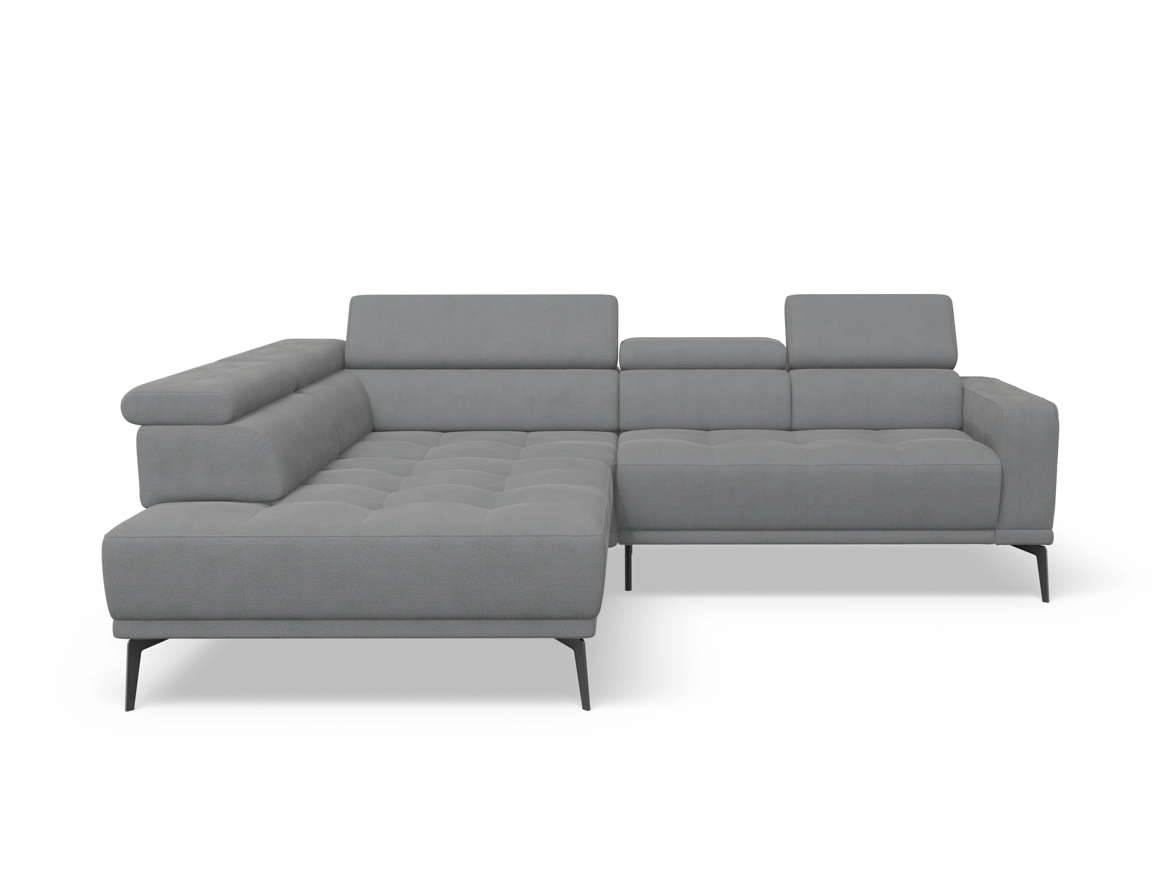 Ansicht des Produktes Marco Ecksofa links Abschluss offen in Stoff Grau