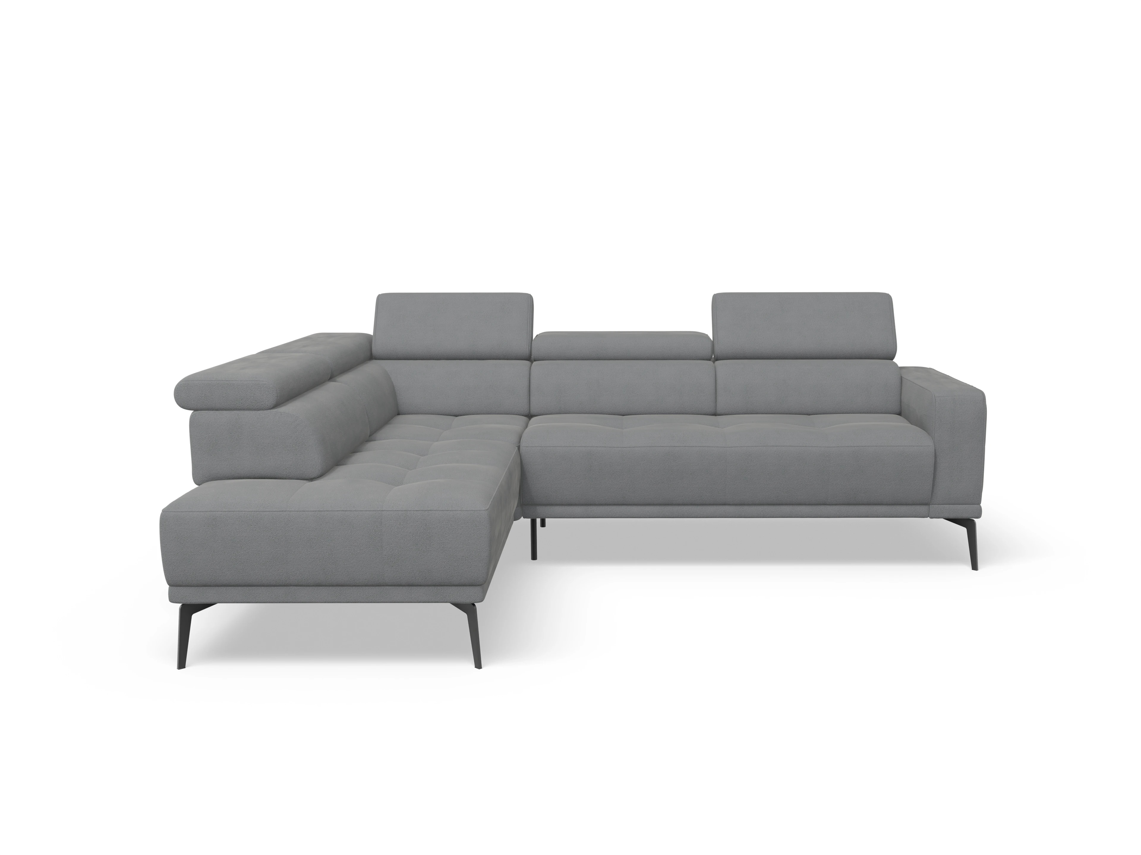 Ansicht des Produktes Marco Ecksofa links Abschluss offen in Stoff Grau