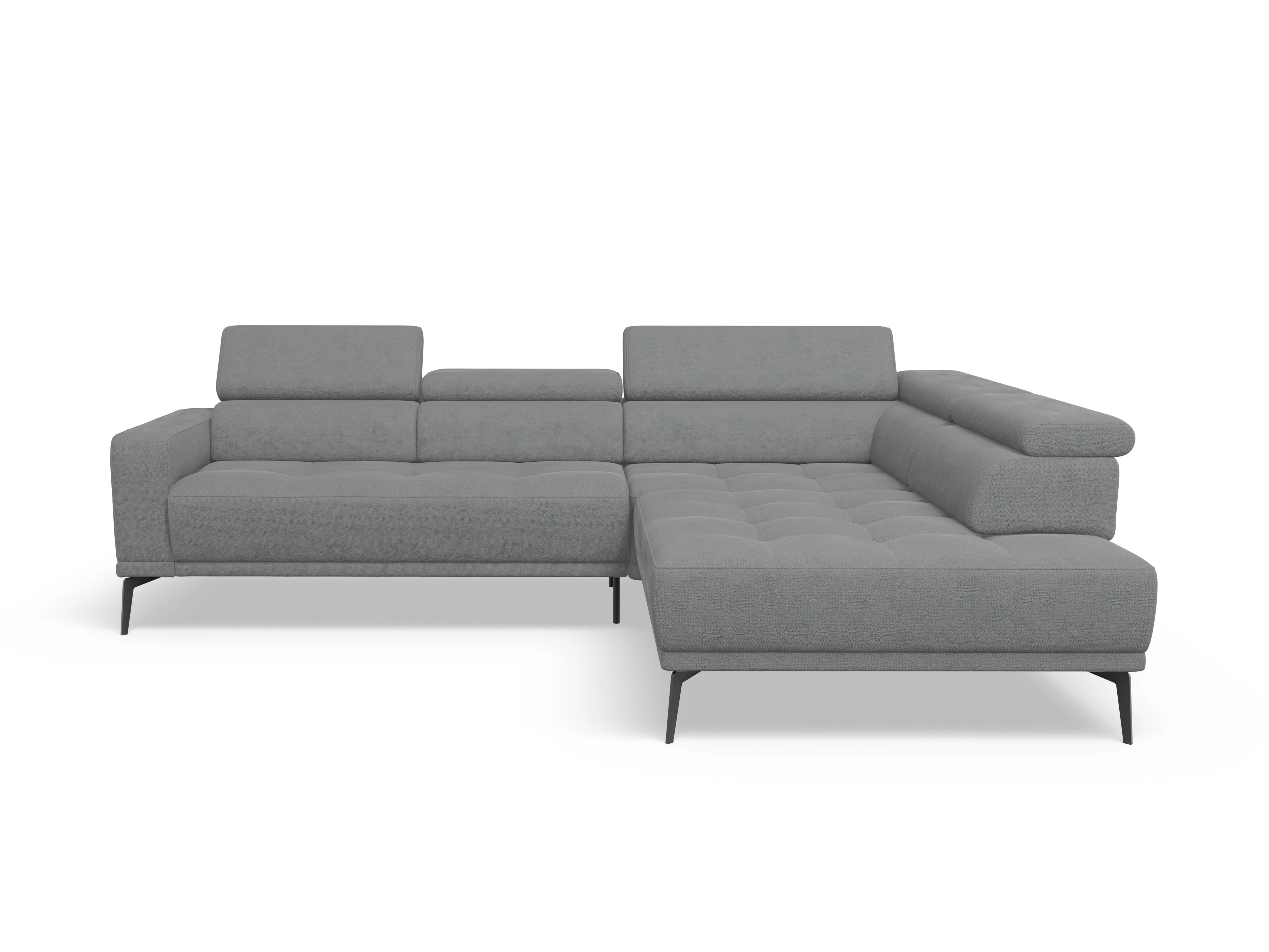 Ansicht des Produktes Marco Ecksofa rechts Abschluss offen in Stoff Grau