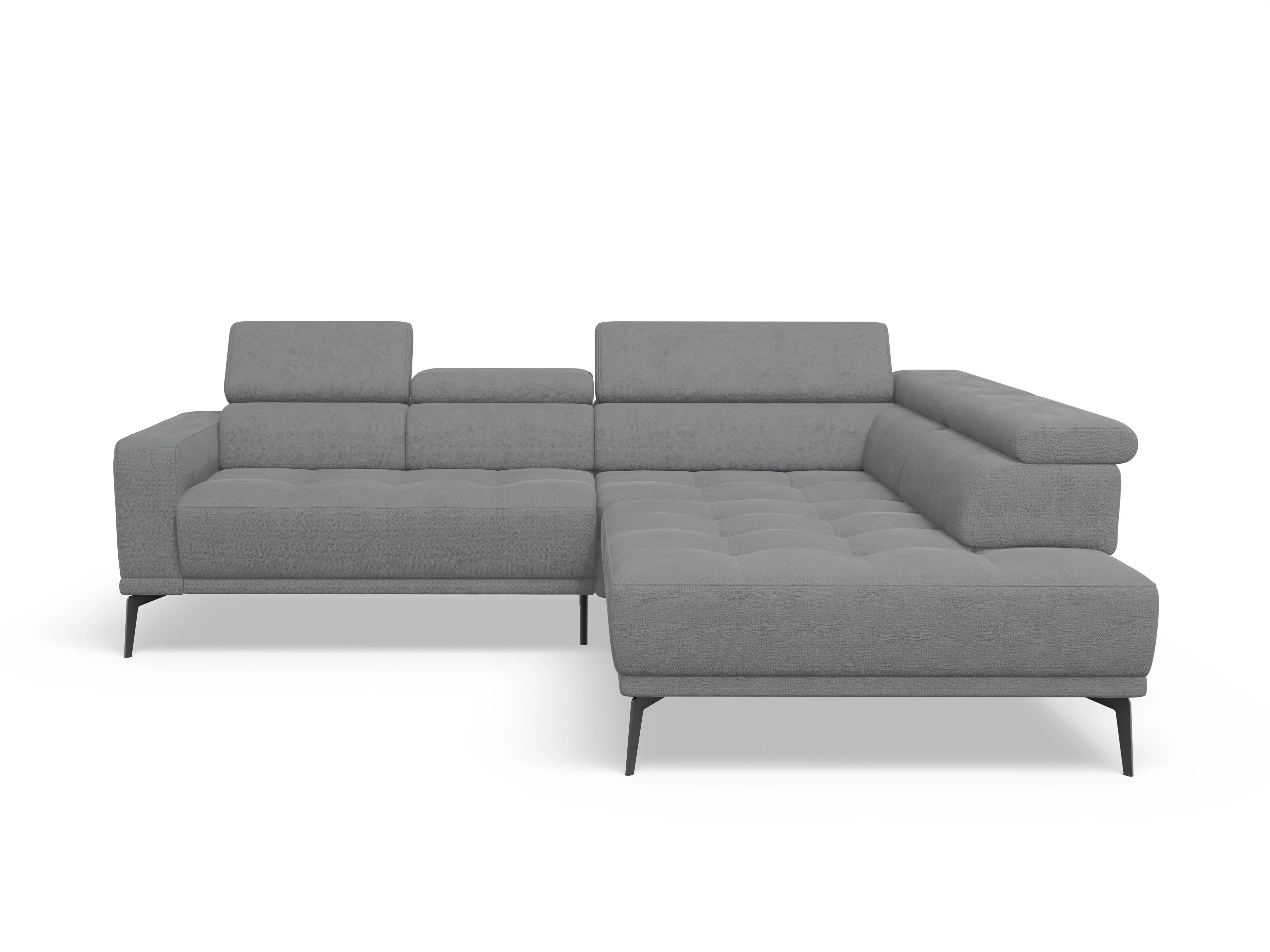 Marco Aho gr Small R (mit Funktionen) Ansicht des Produktes Marco Ecksofa rechts Abschluss offen in Stoff Grau