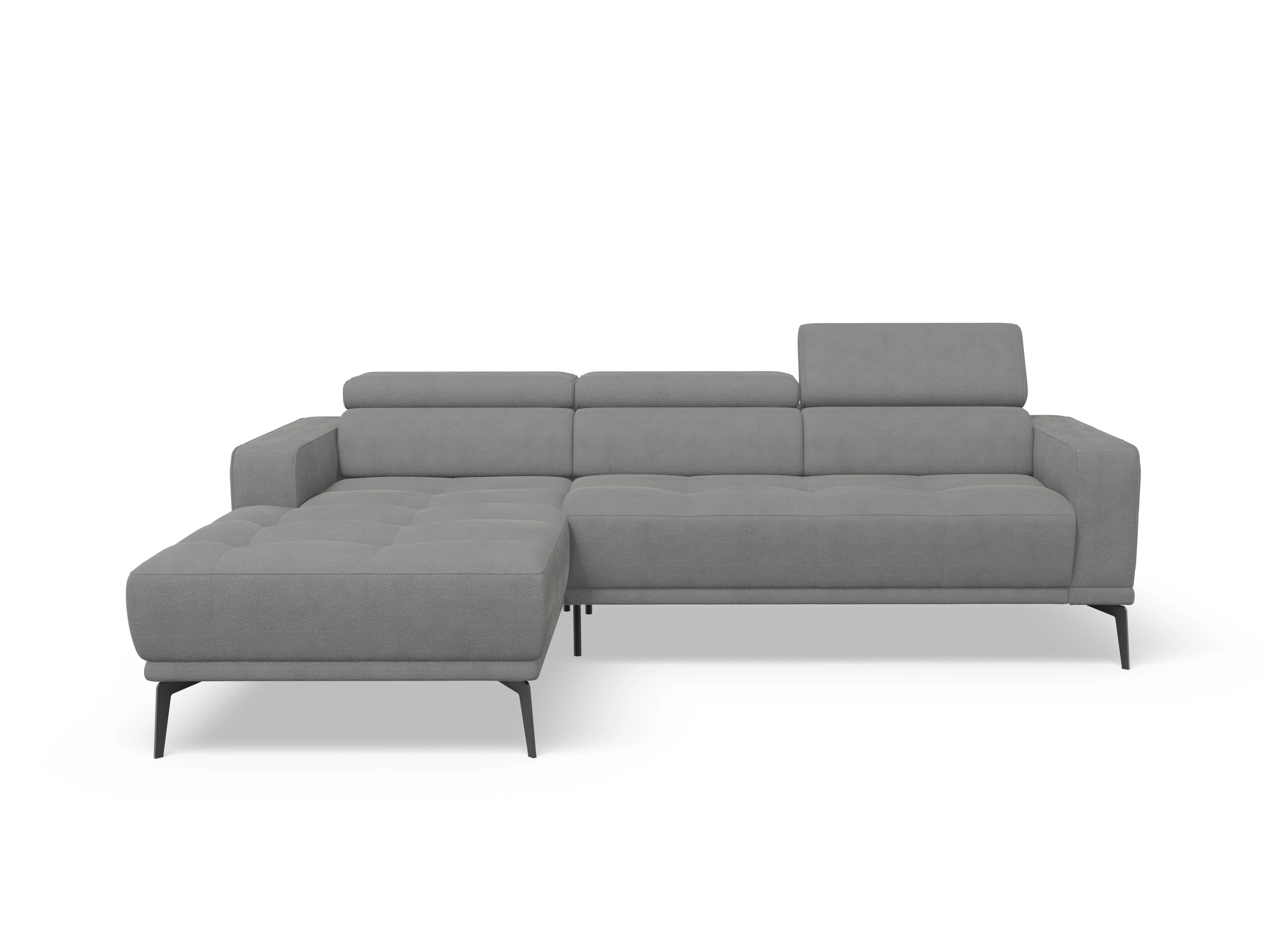Marco LO Medium L Ansicht des Produktes Marco Ecksofa links Abschluss offen in Stoff Grau