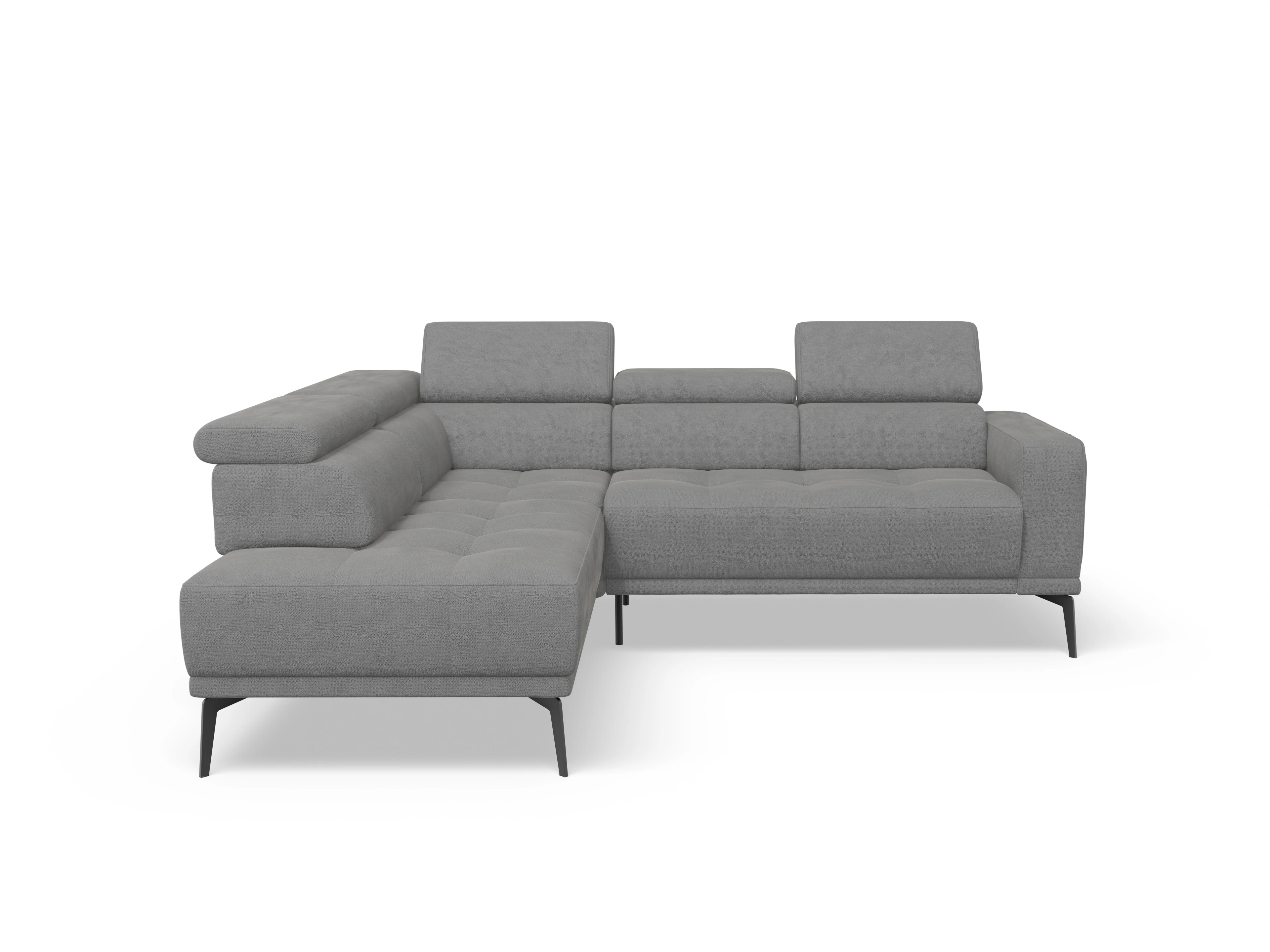 Marco Aho kl Small L Ansicht des Produktes Marco Ecksofa links Abschluss offen in Stoff Grau