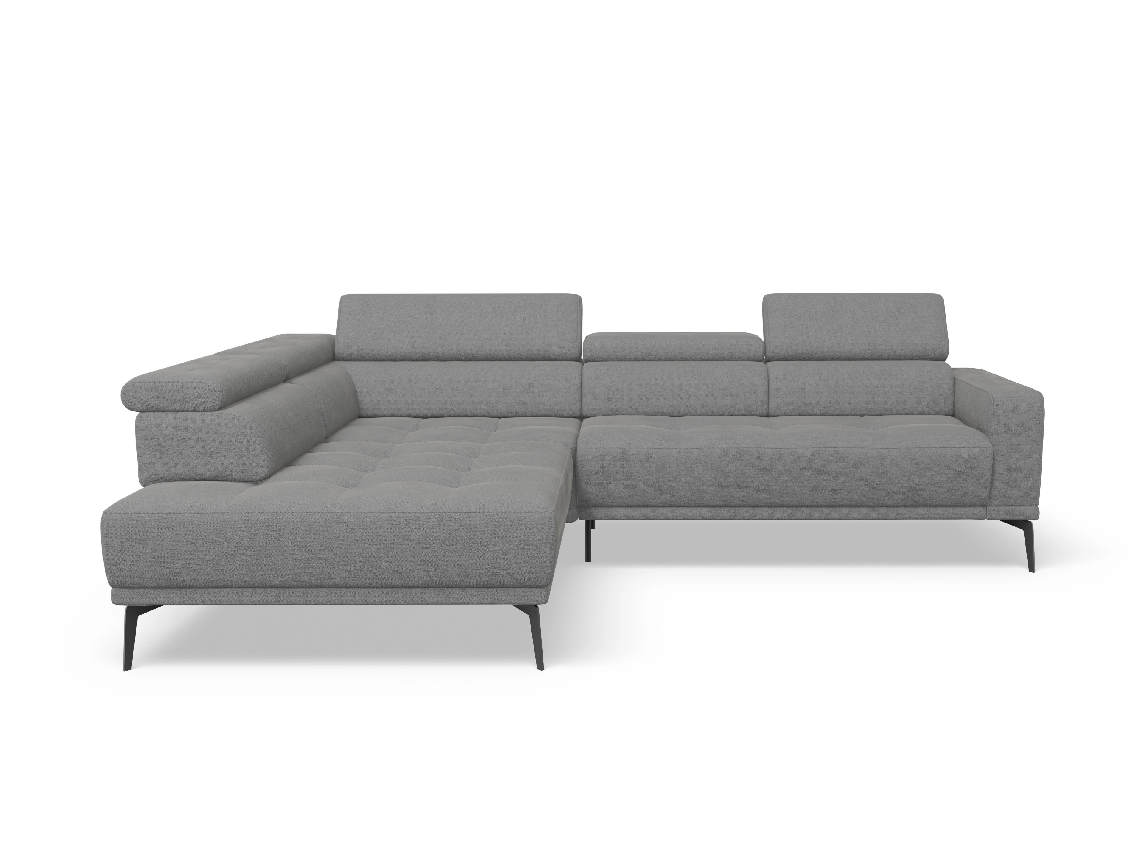 Ansicht des Produktes Marco Ecksofa links Abschluss offen in Stoff Grau