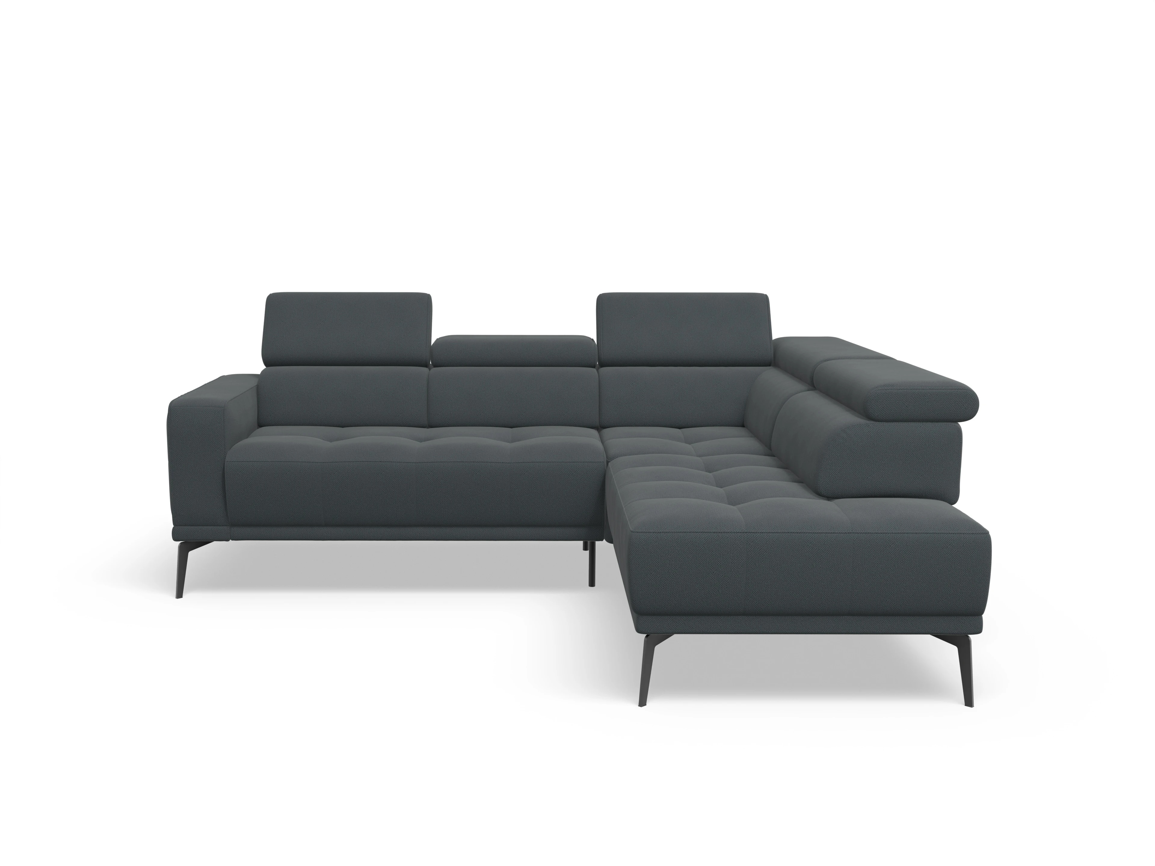 Ansicht des Produktes Marco Ecksofa rechts Abschluss offen in Stoff Grau