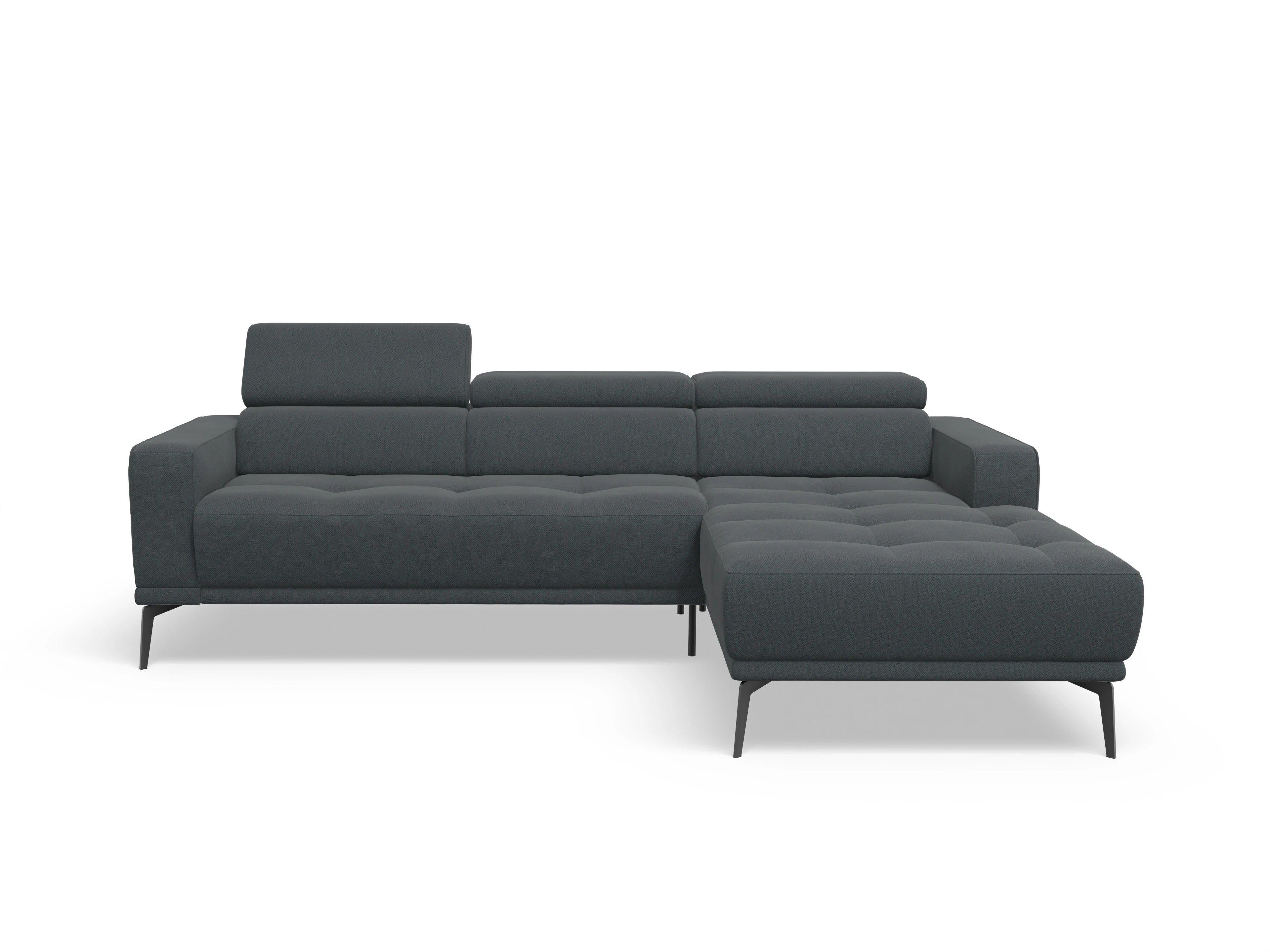 Ansicht des Produktes Marco Ecksofa rechts Abschluss offen in Stoff Grau