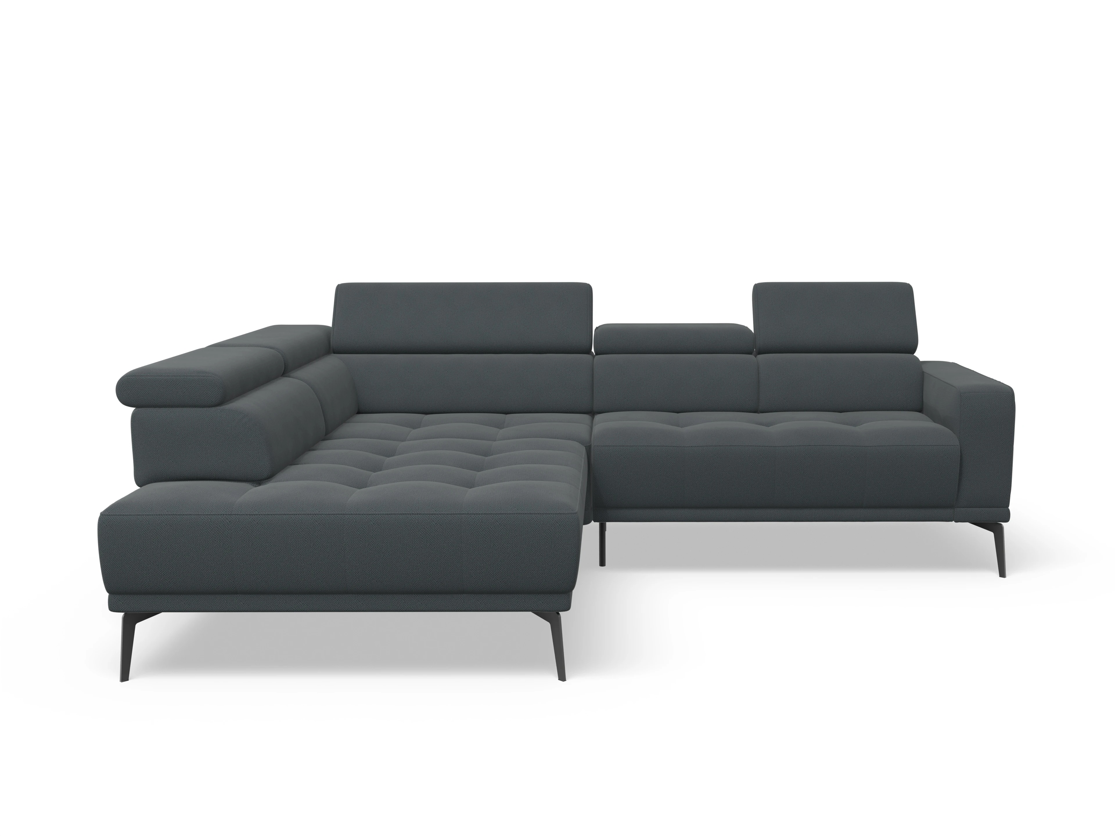 Ansicht des Produktes Marco Ecksofa links Abschluss offen in Stoff Grau