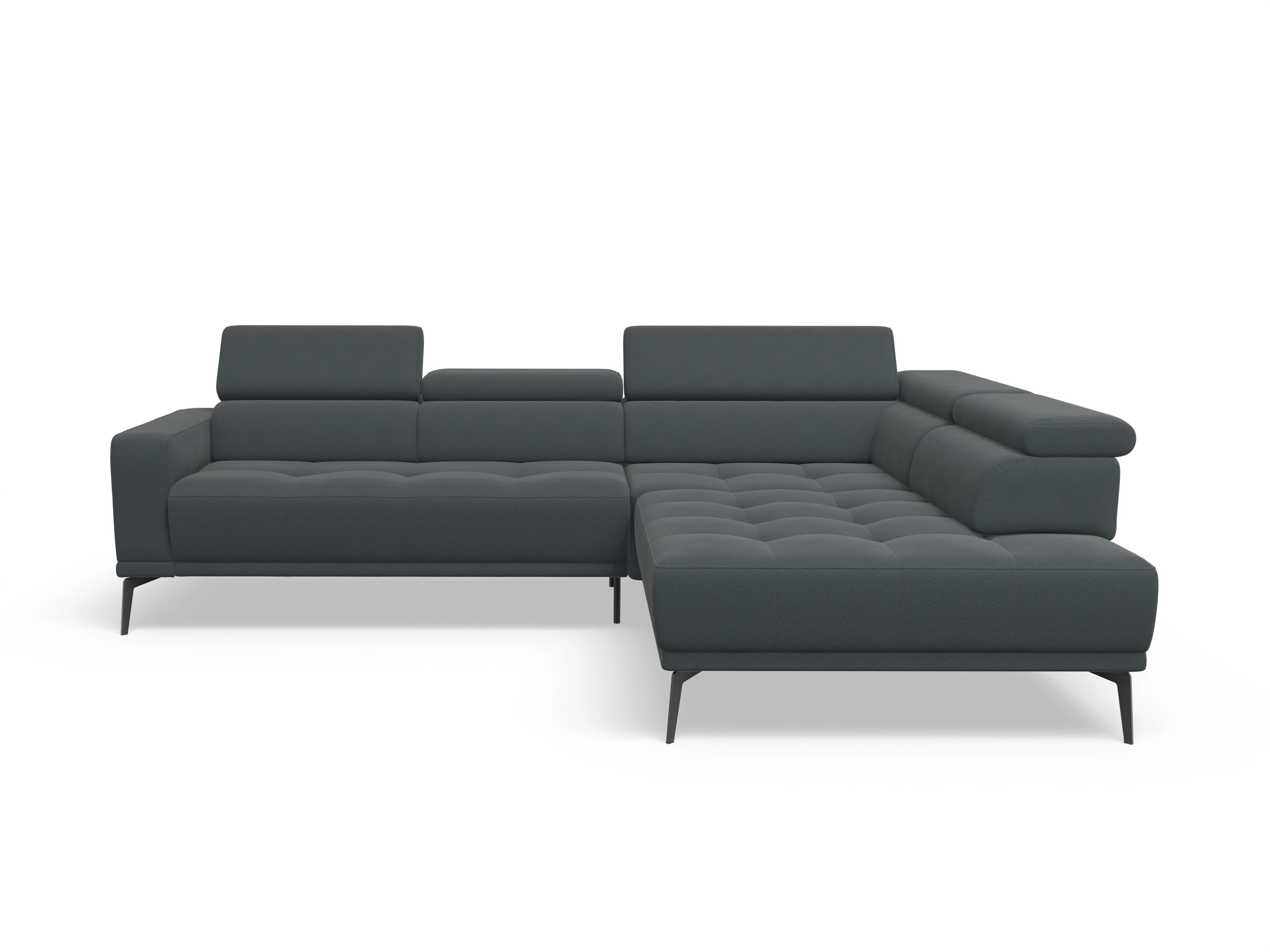 Ansicht des Produktes Marco Ecksofa rechts Abschluss offen in Stoff Grau