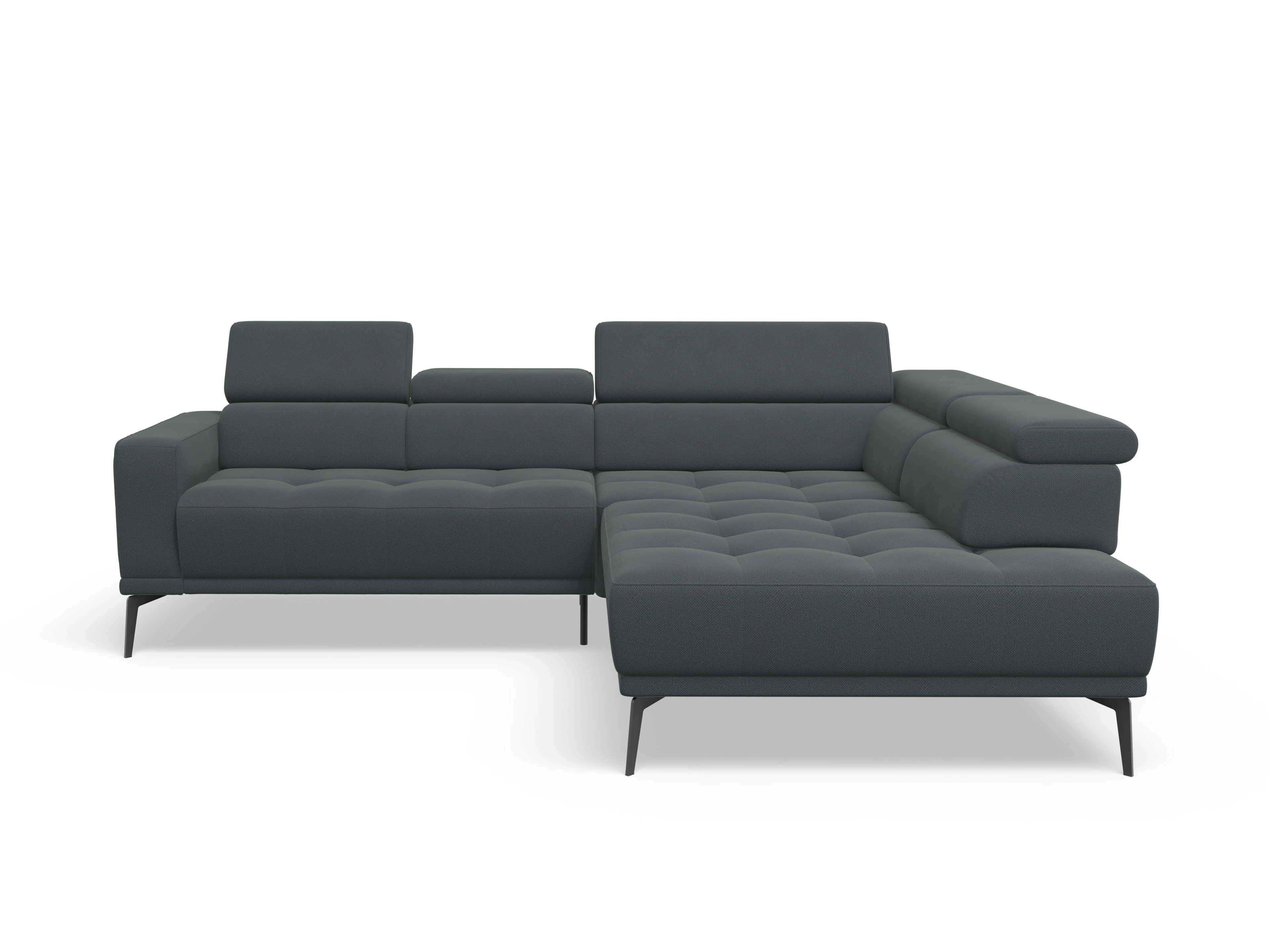 Ansicht des Produktes Marco Ecksofa rechts Abschluss offen in Stoff Grau