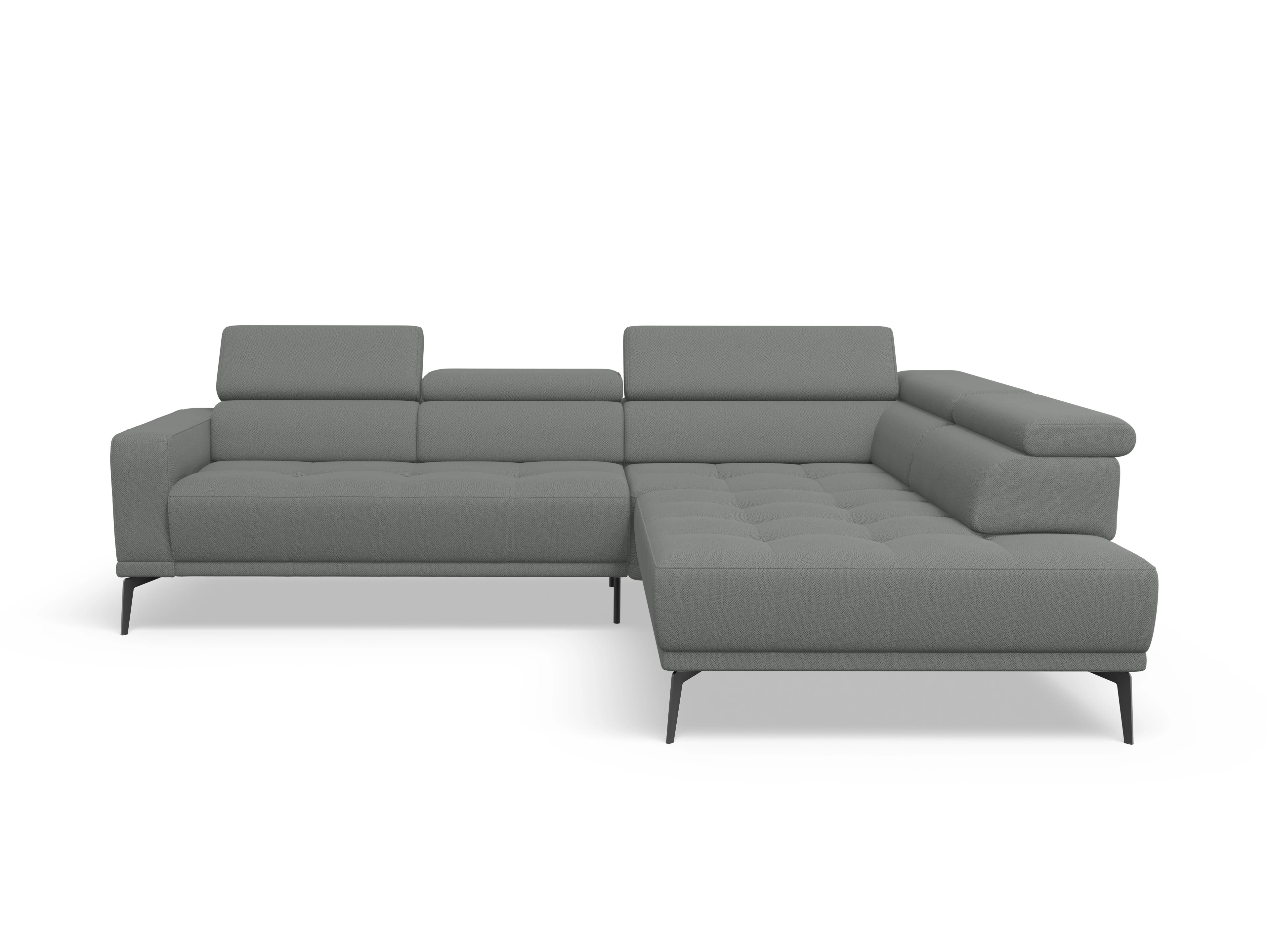 Ansicht des Produktes Marco Ecksofa rechts Abschluss offen in Stoff Grau