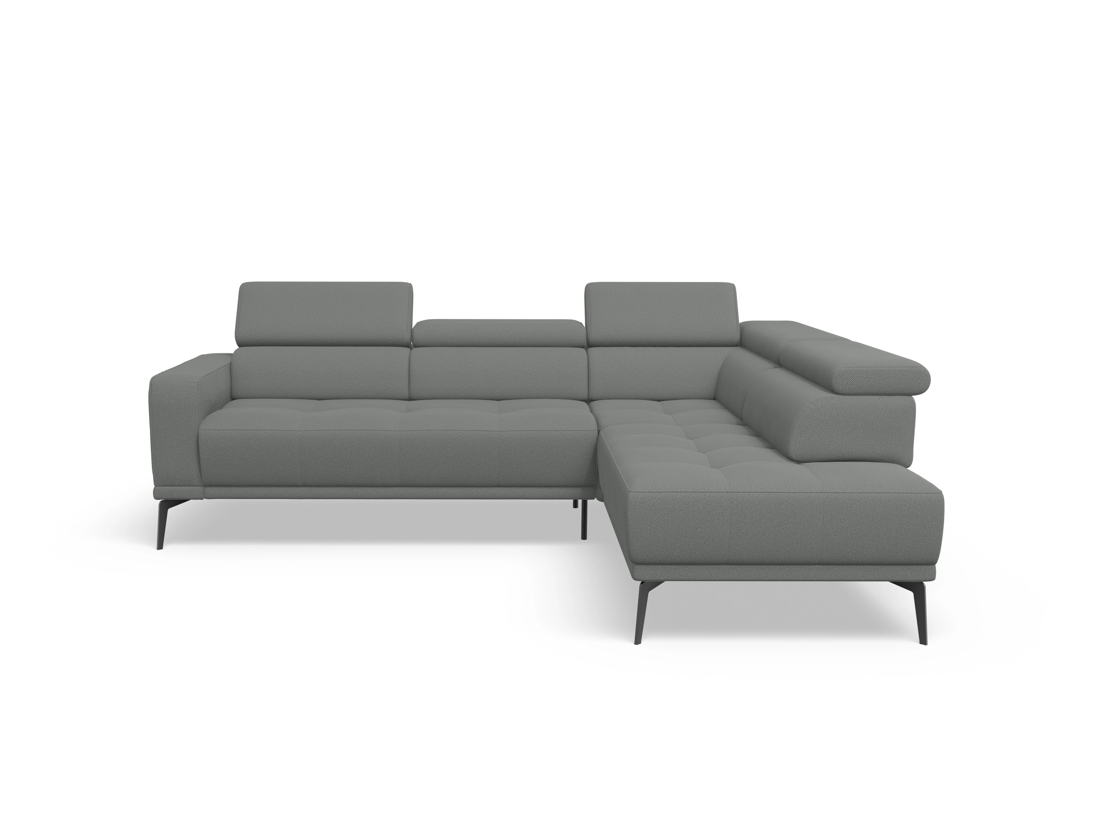 Ansicht des Produktes Marco Ecksofa rechts Abschluss offen in Stoff Grau