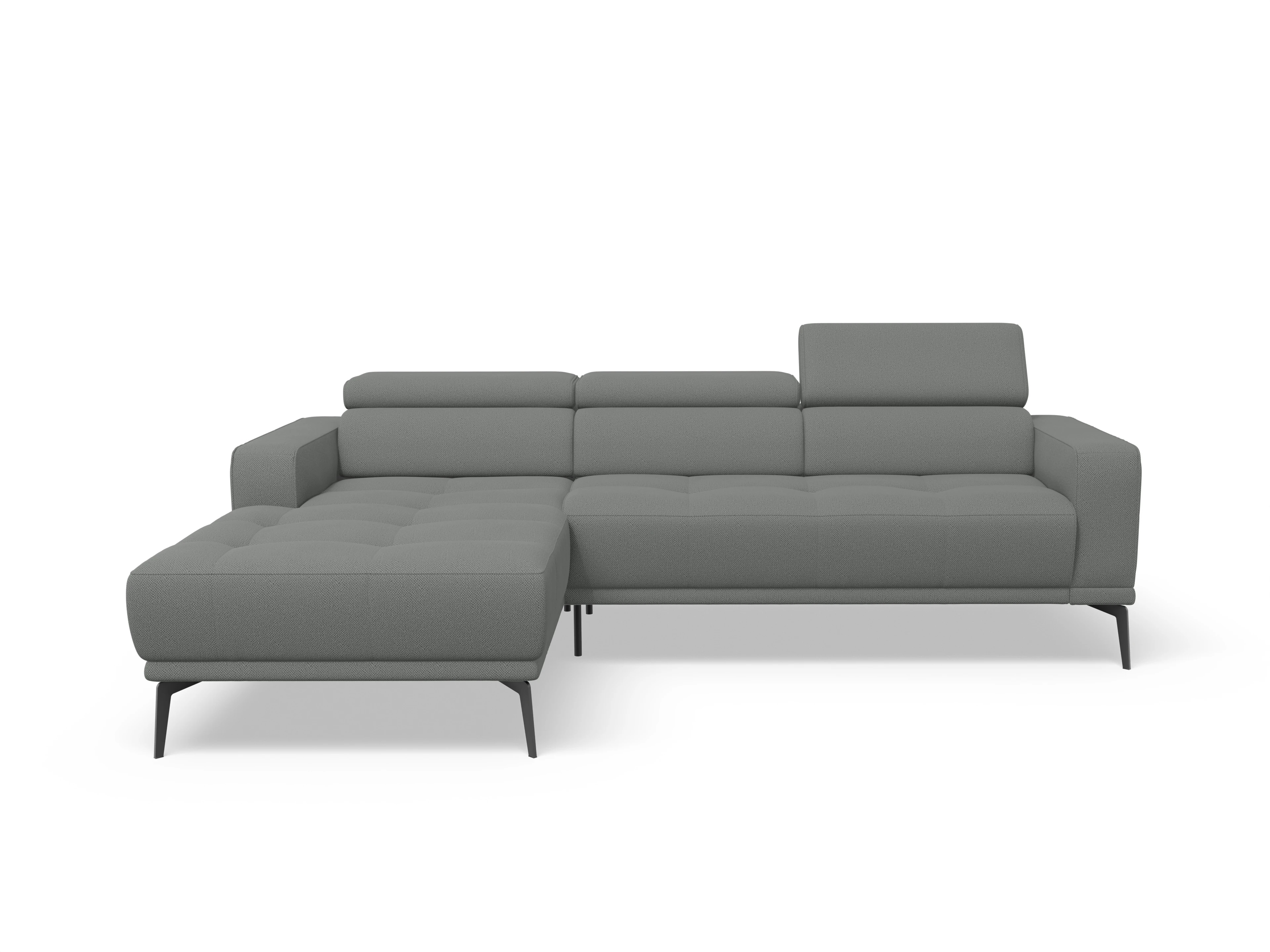 Ansicht des Produktes Marco Ecksofa links Abschluss offen in Stoff Grau