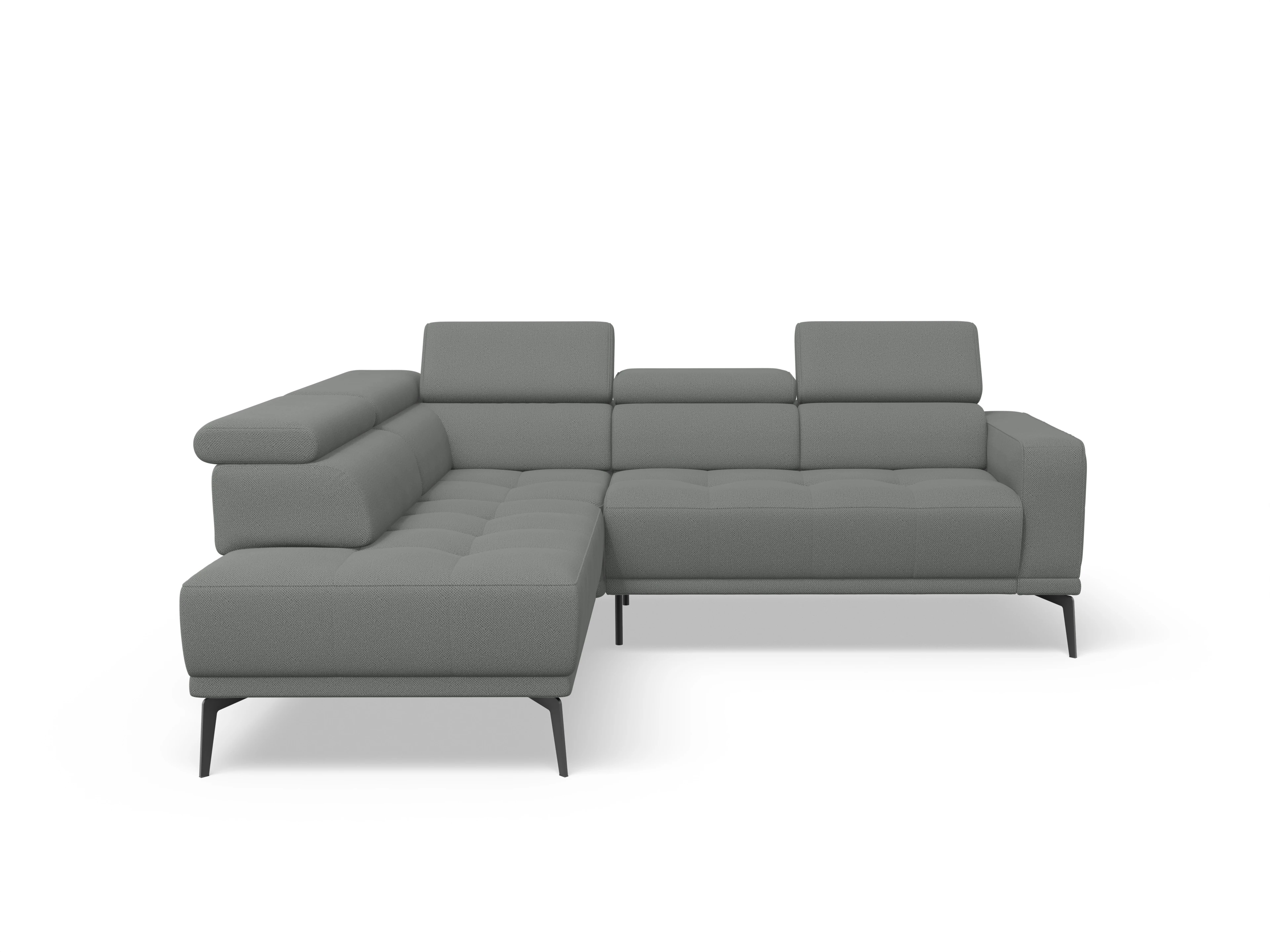 Ansicht des Produktes Marco Ecksofa links Abschluss offen in Stoff Grau