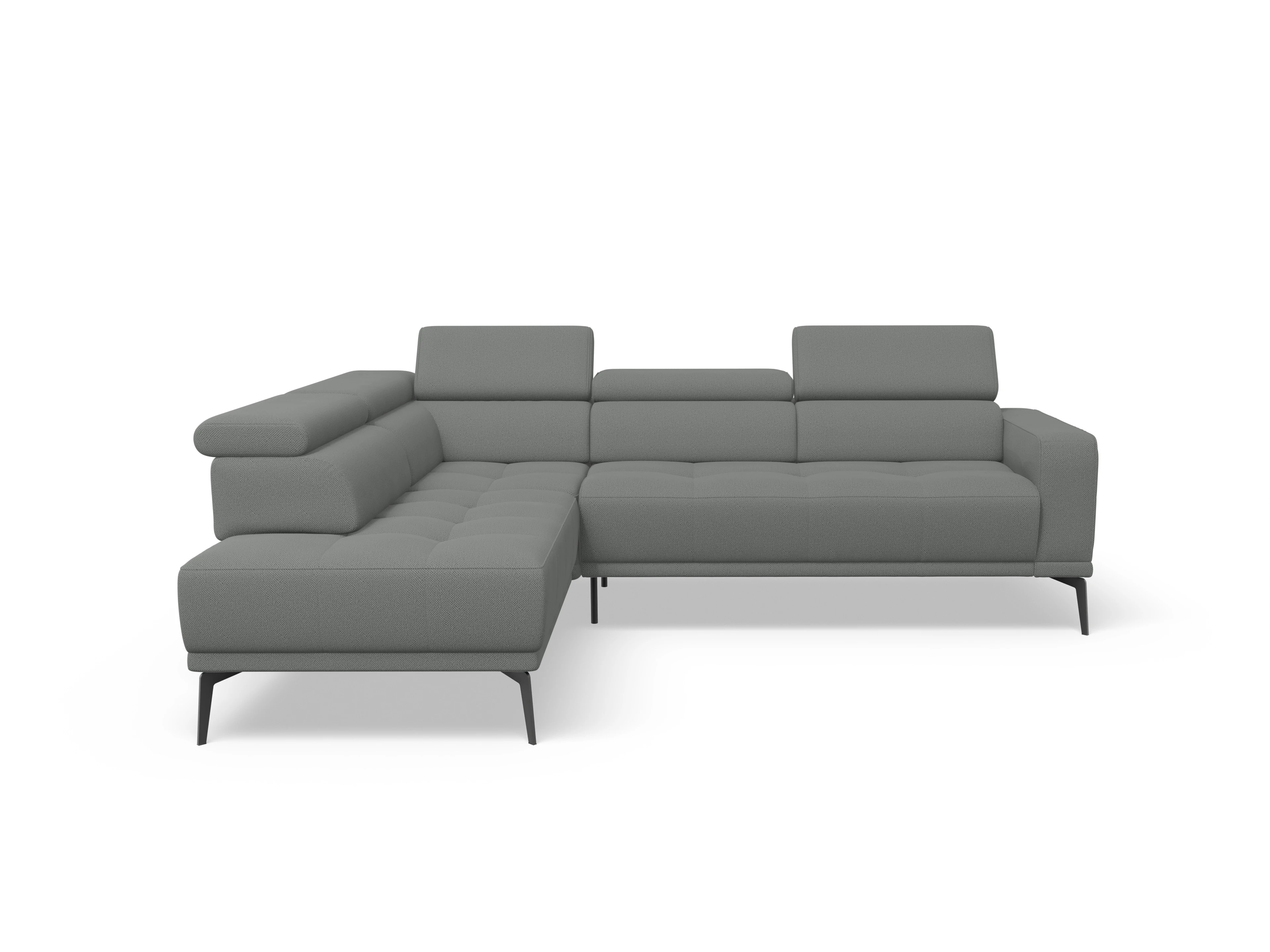 Ansicht des Produktes Marco Ecksofa links Abschluss offen in Stoff Grau