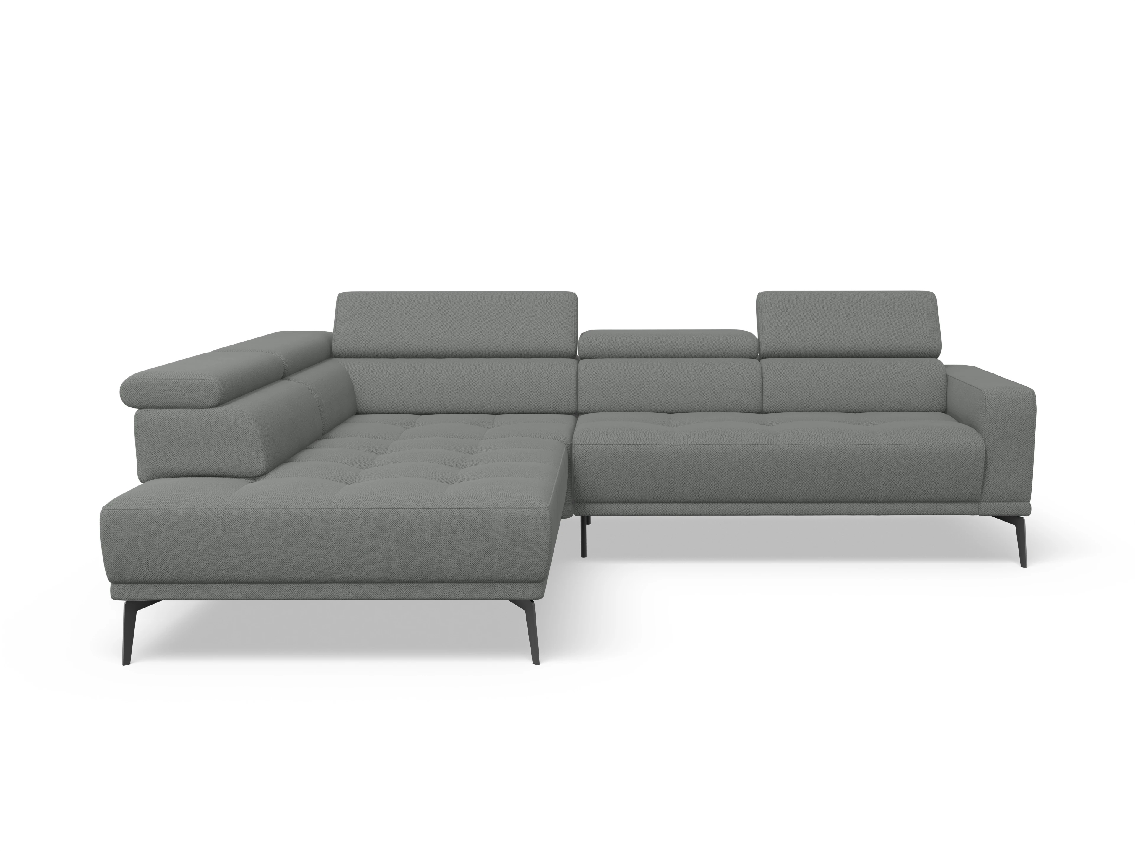Ansicht des Produktes Marco Ecksofa links Abschluss offen in Stoff Grau