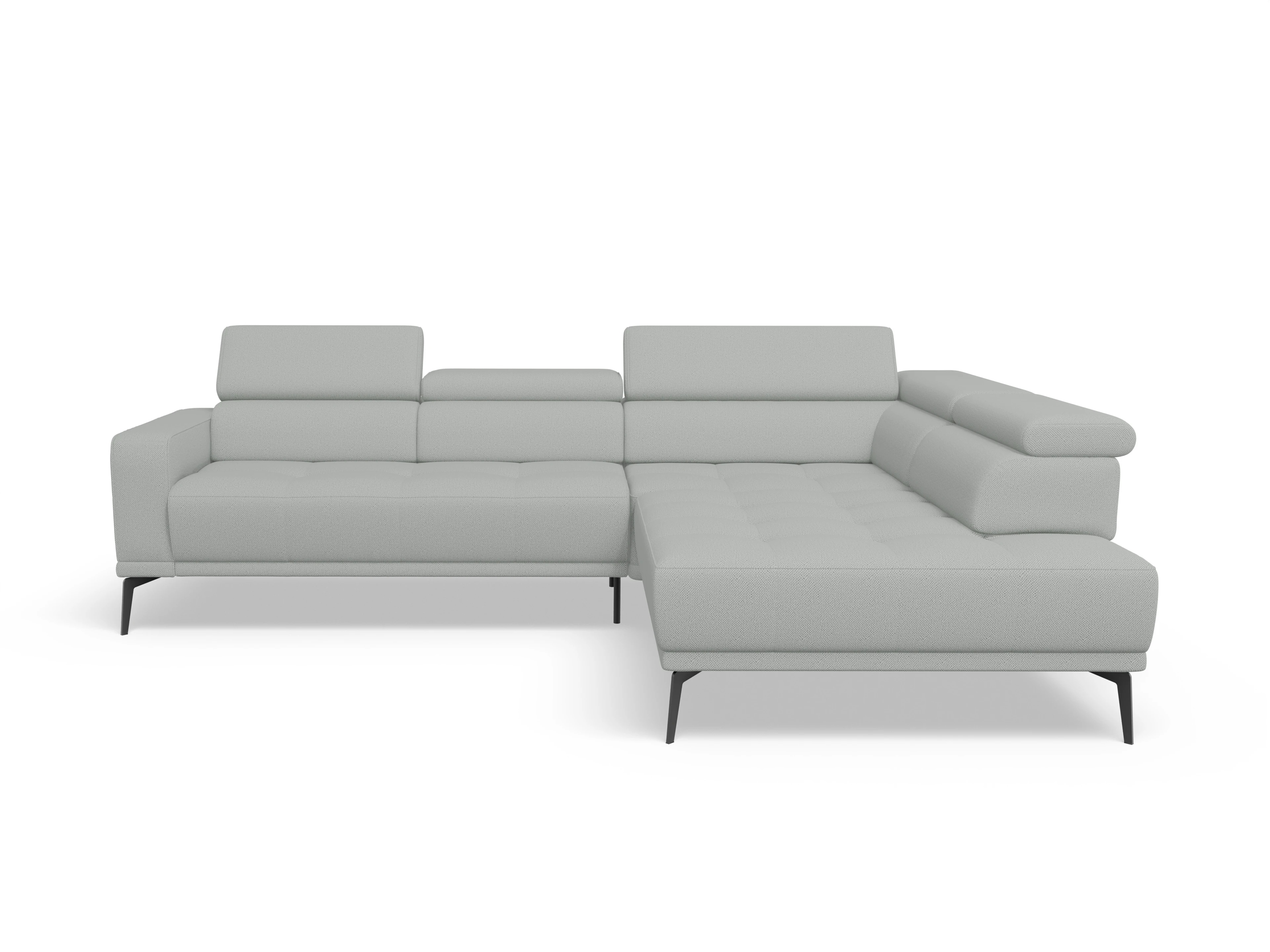Marco Aho gr Medium R Ansicht des Produktes Marco Ecksofa rechts Abschluss offen in Stoff Grau