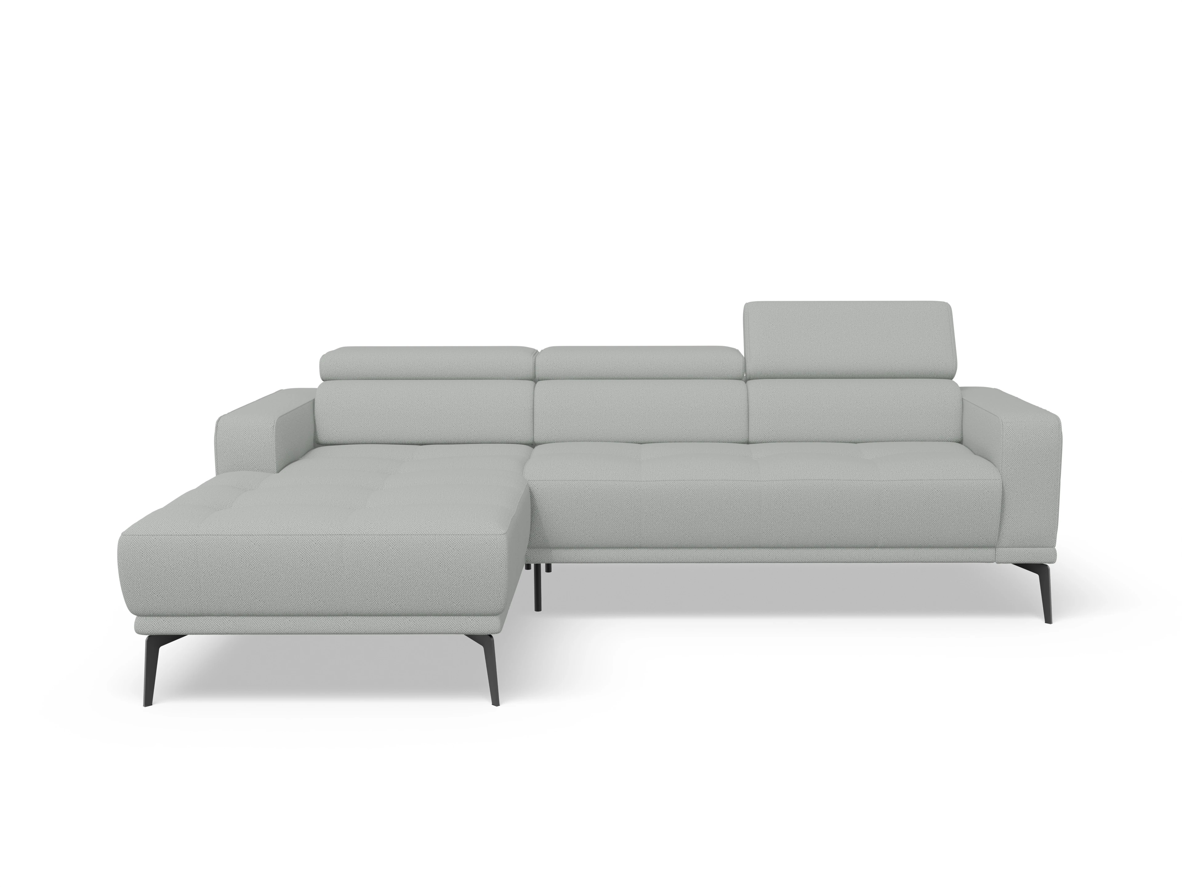 Ansicht des Produktes Marco Ecksofa links Abschluss offen in Stoff Grau