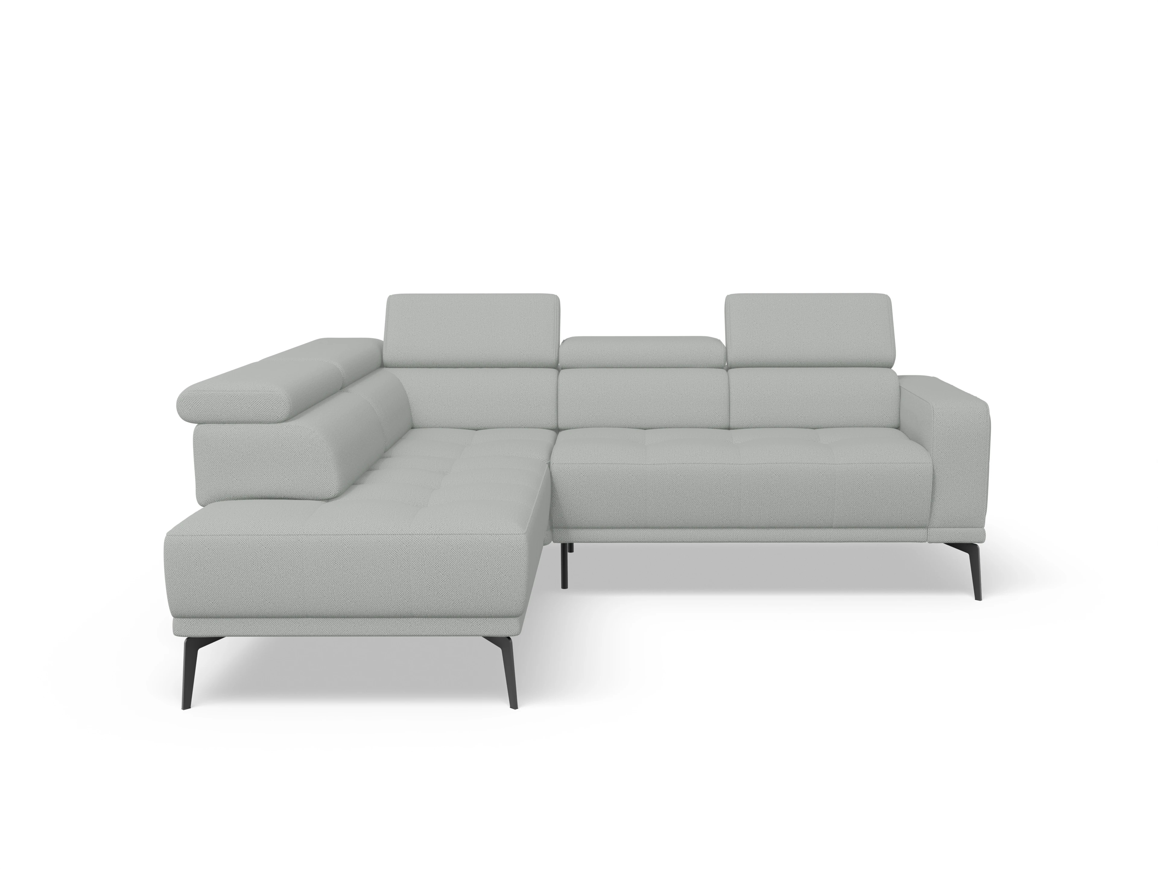 Marco Aho kl Small L Ansicht des Produktes Marco Ecksofa links Abschluss offen in Stoff Grau