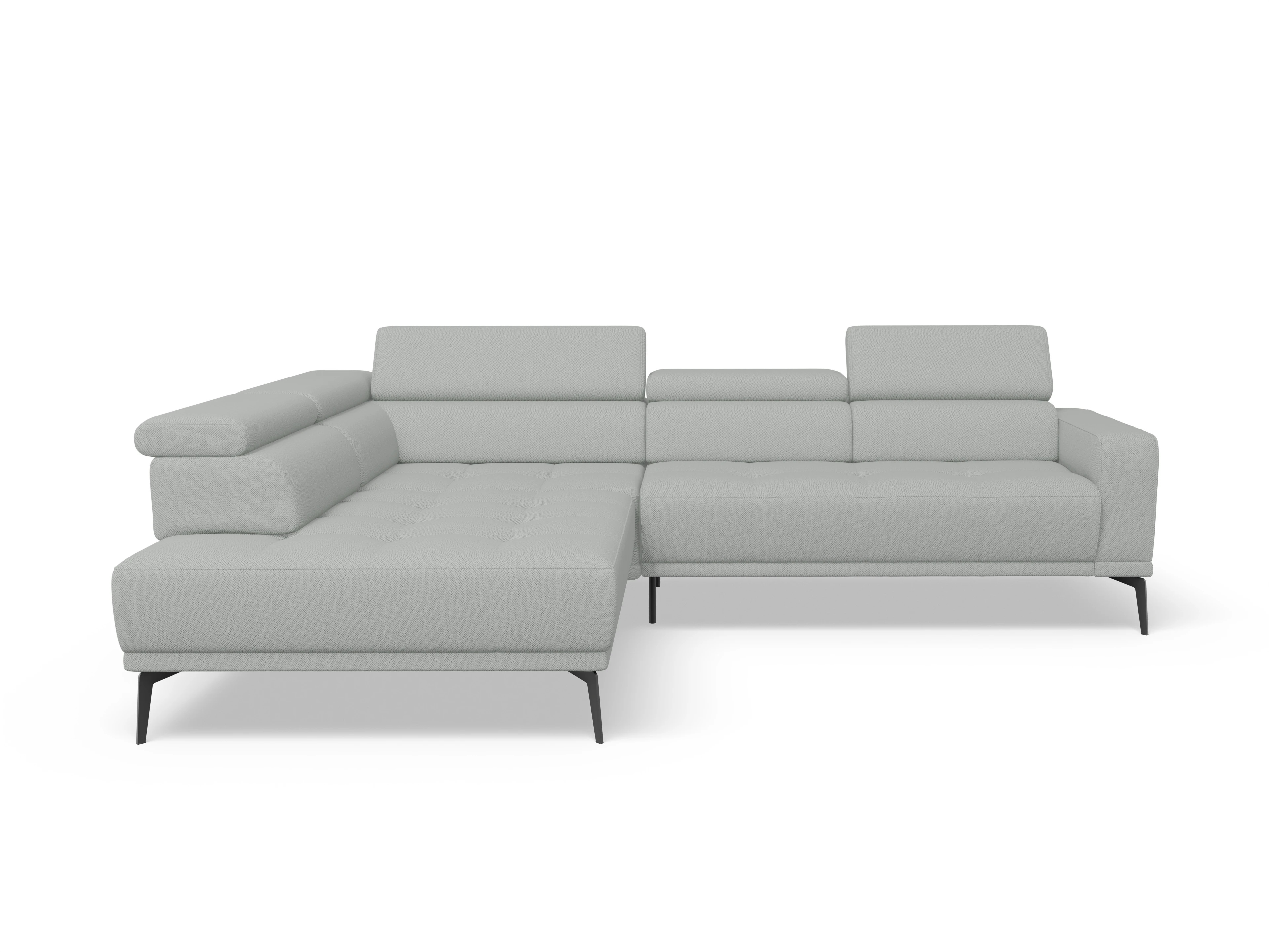 Ansicht des Produktes Marco Ecksofa links Abschluss offen in Stoff Grau