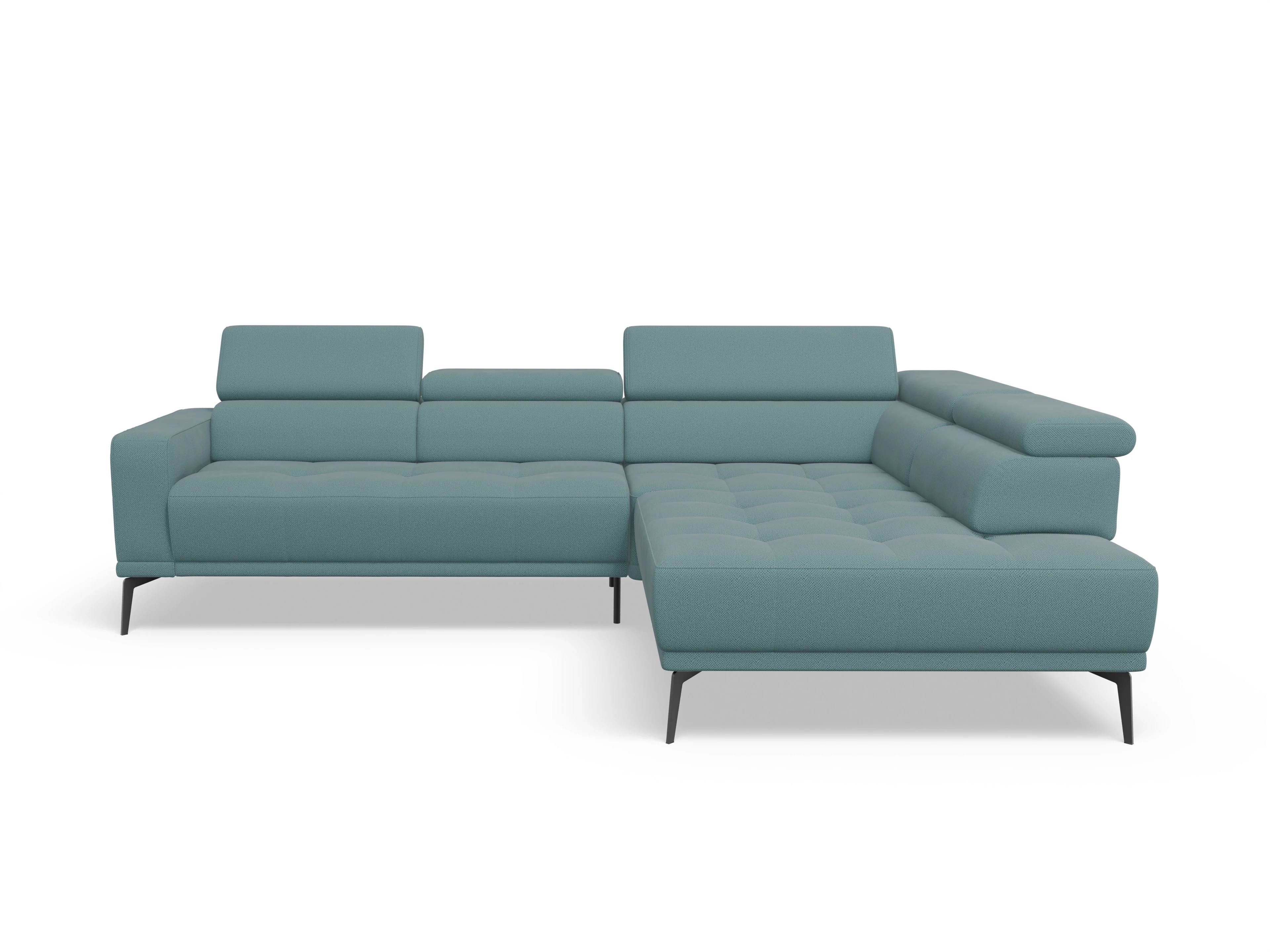 Ansicht des Produktes Marco Ecksofa rechts Abschluss offen in Stoff Blau