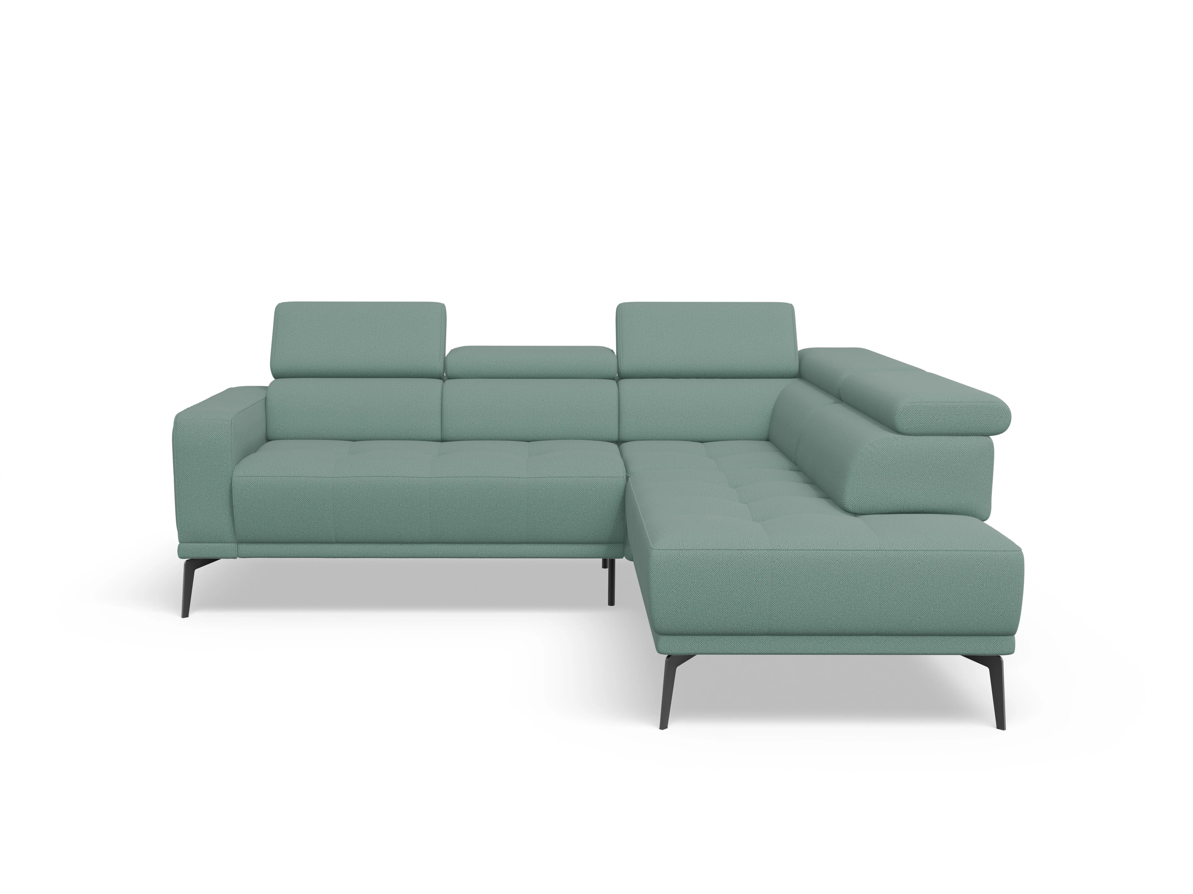 Ansicht des Produktes Marco Ecksofa rechts Abschluss offen in Stoff Blau