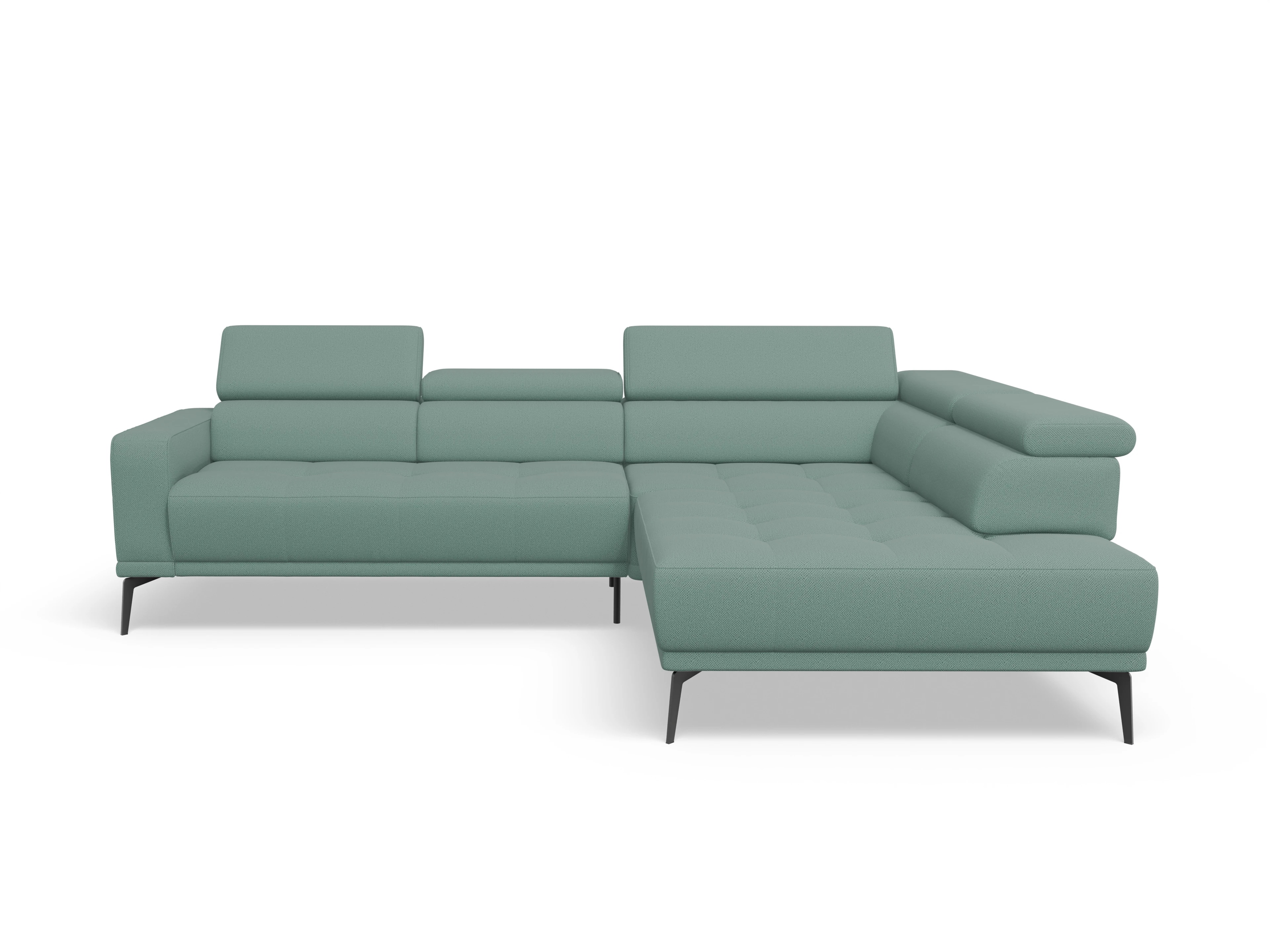 Marco Aho gr Medium R Ansicht des Produktes Marco Ecksofa rechts Abschluss offen in Stoff Blau
