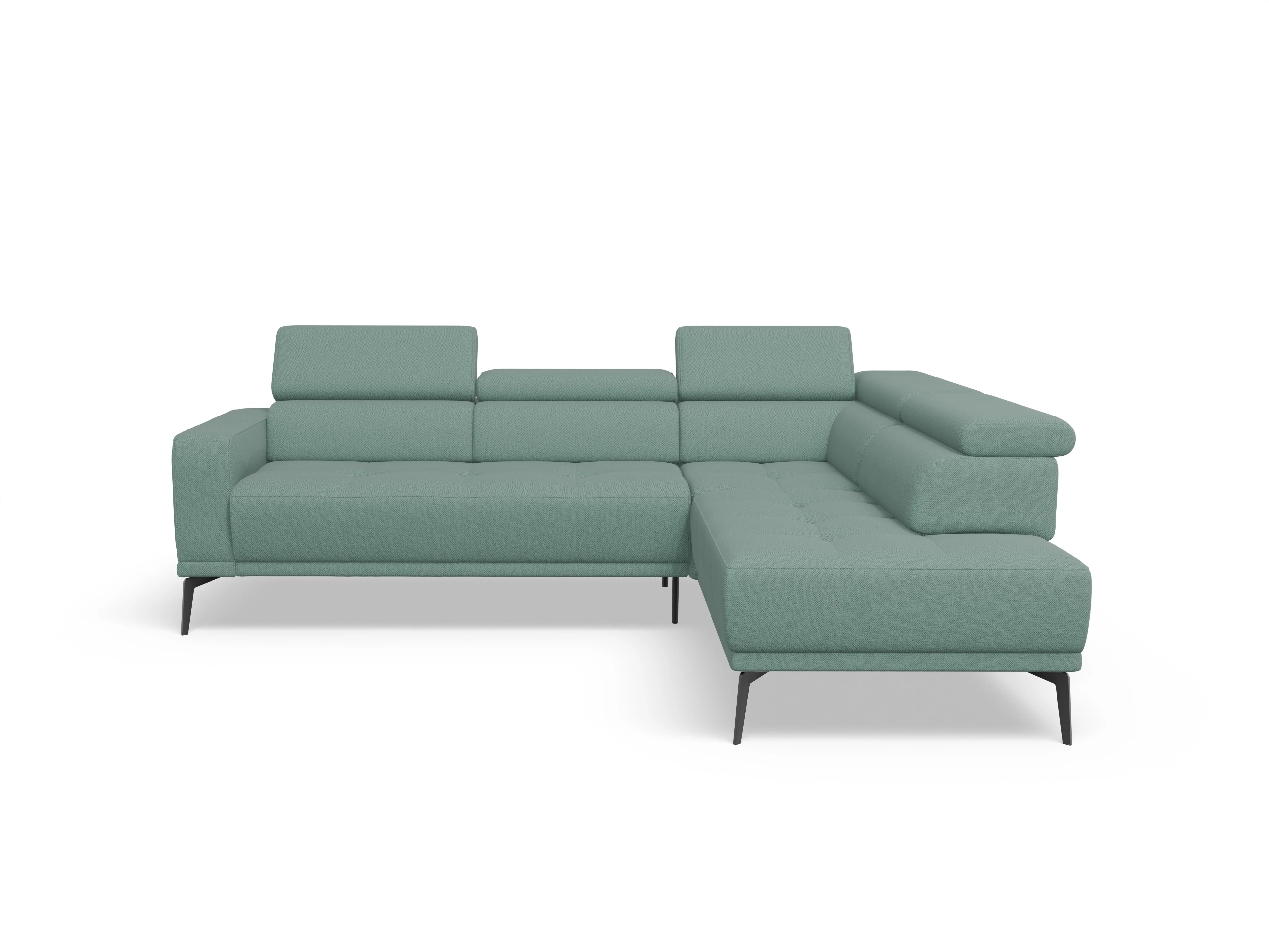 Ansicht des Produktes Marco Ecksofa rechts Abschluss offen in Stoff Blau