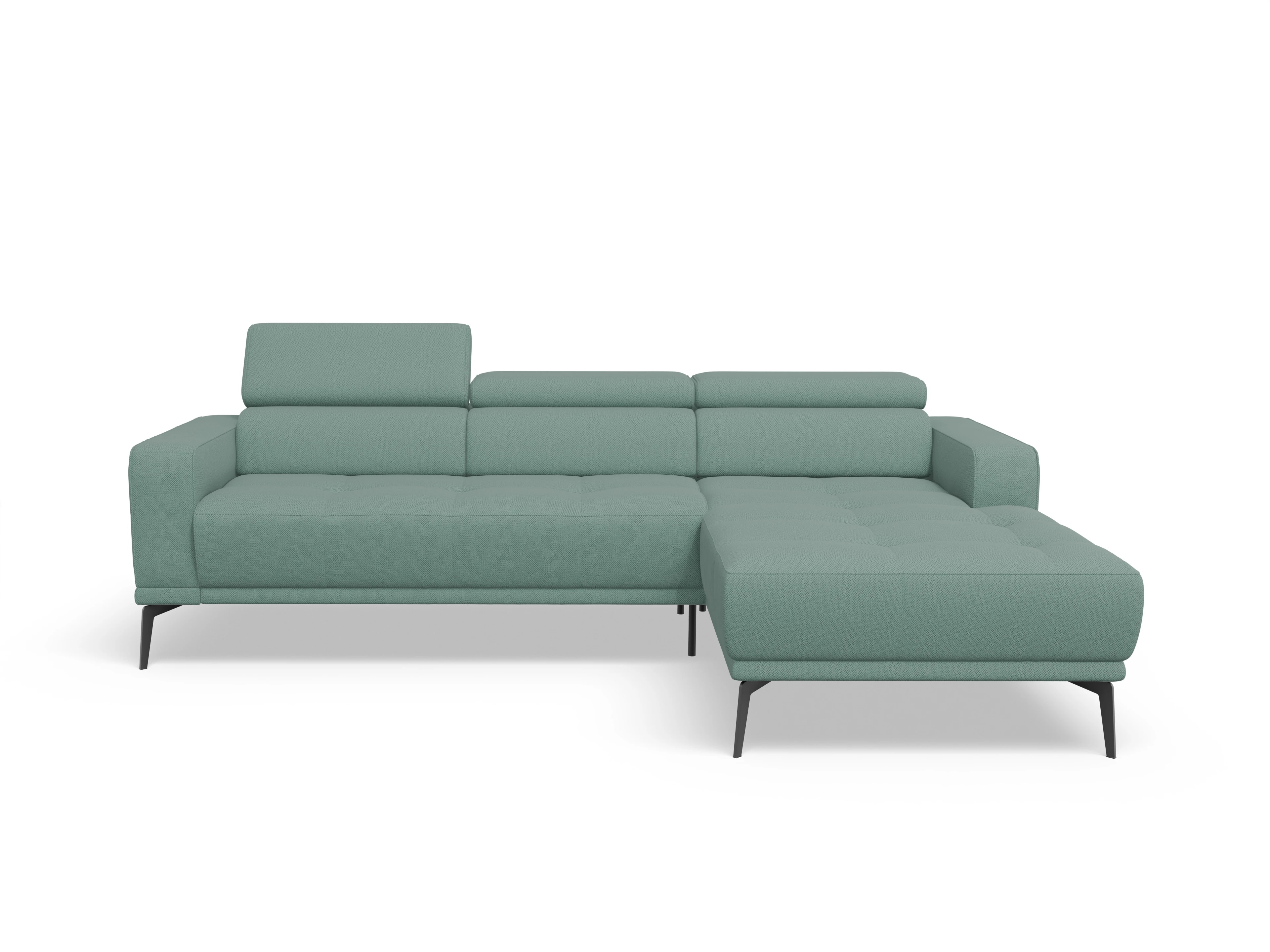 Ansicht des Produktes Marco Ecksofa rechts Abschluss offen in Stoff Blau